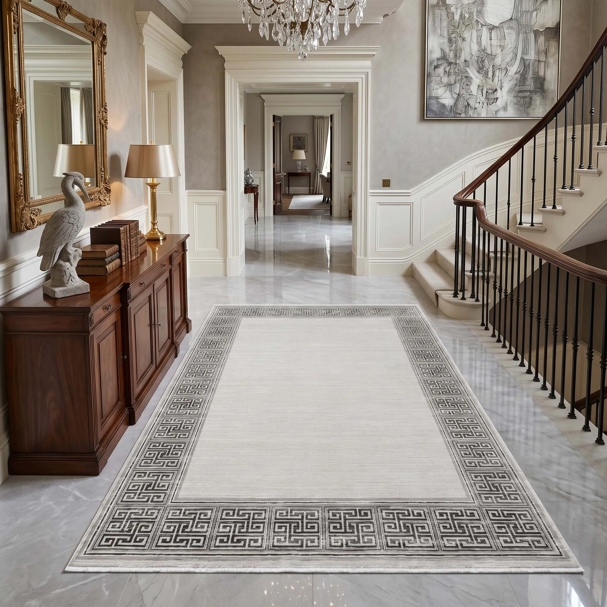Fendi Geometric Border Rug