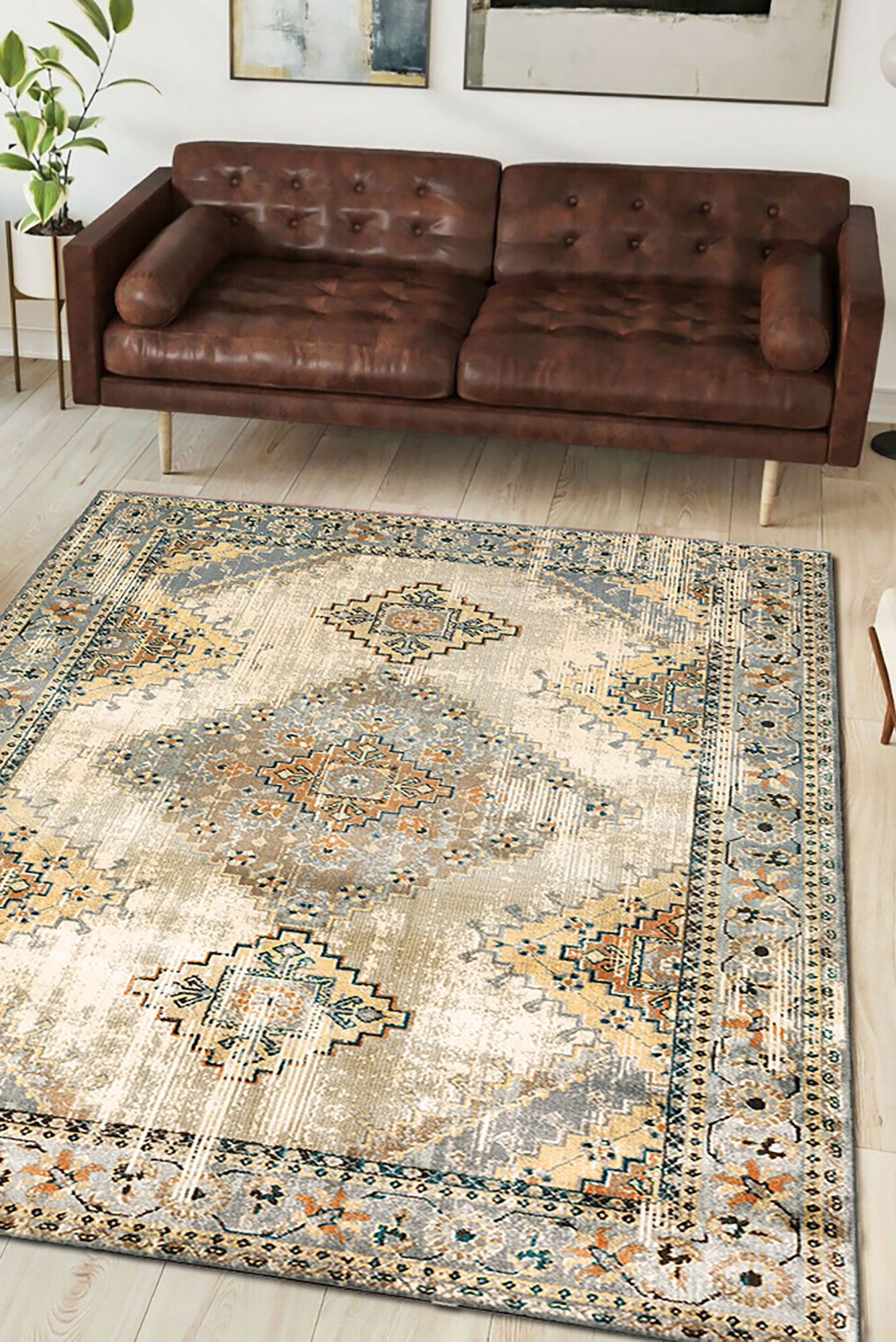 Fred Traditional Medallion Rug(Size 220 x 150cm)