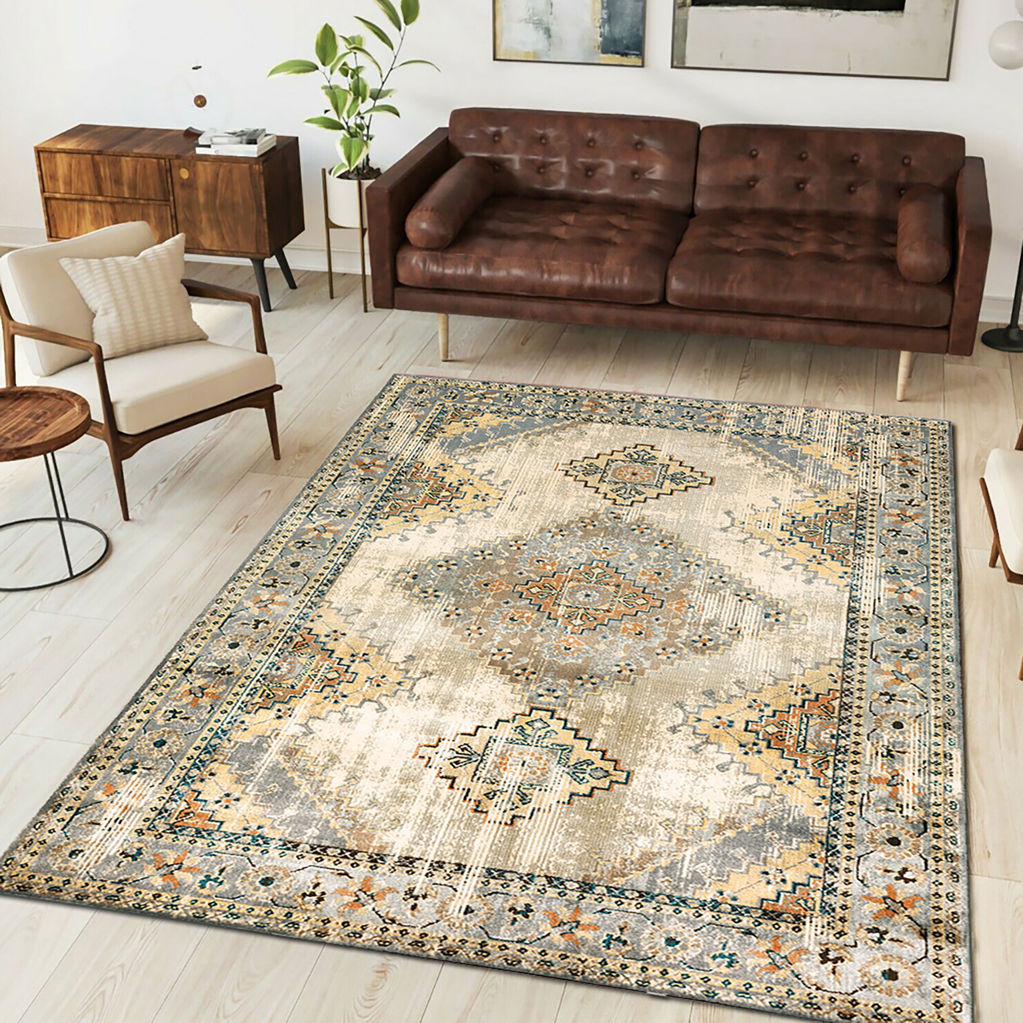 Large View Fred Traditional Medallion Rug