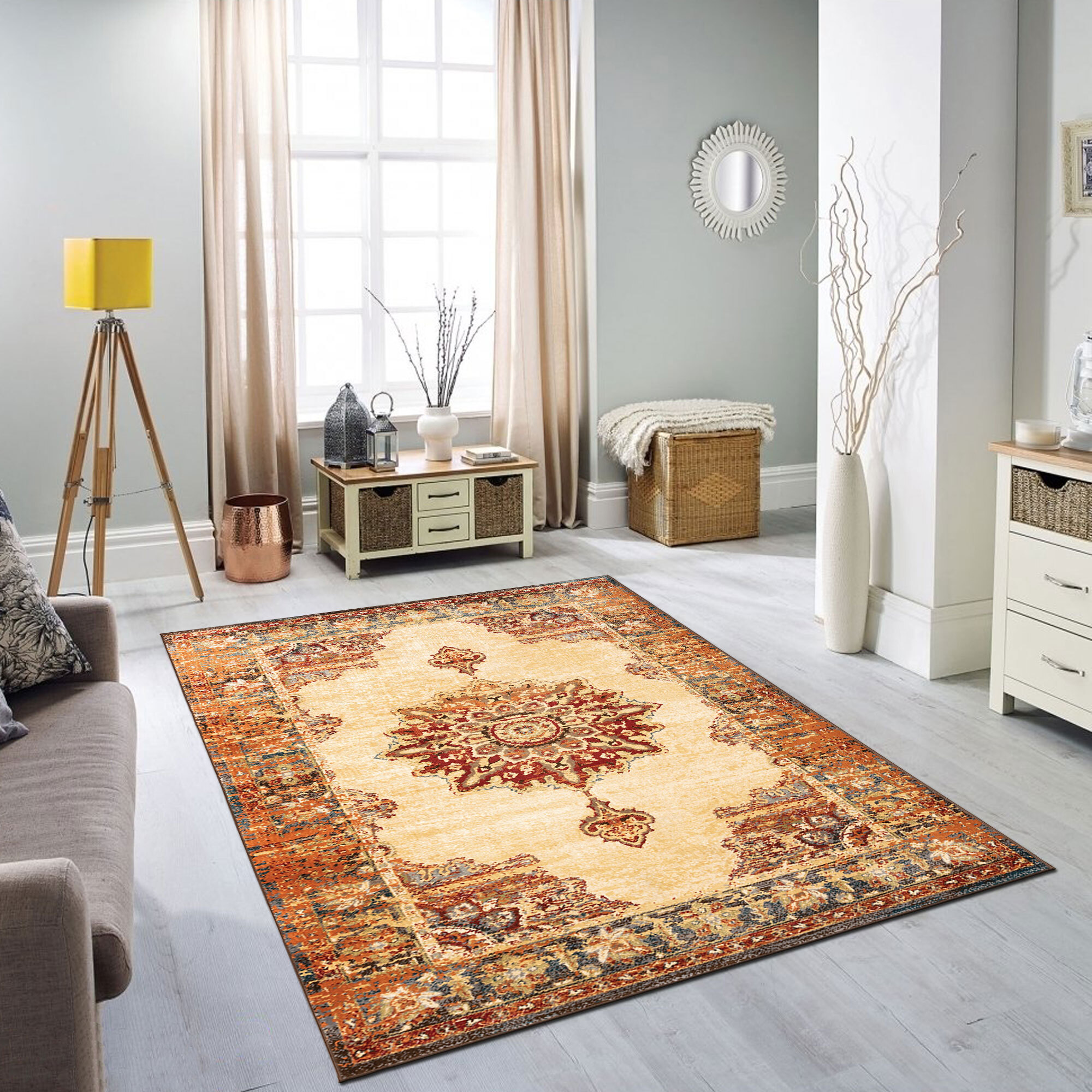 Large View Fred Traditional Medallion Rug