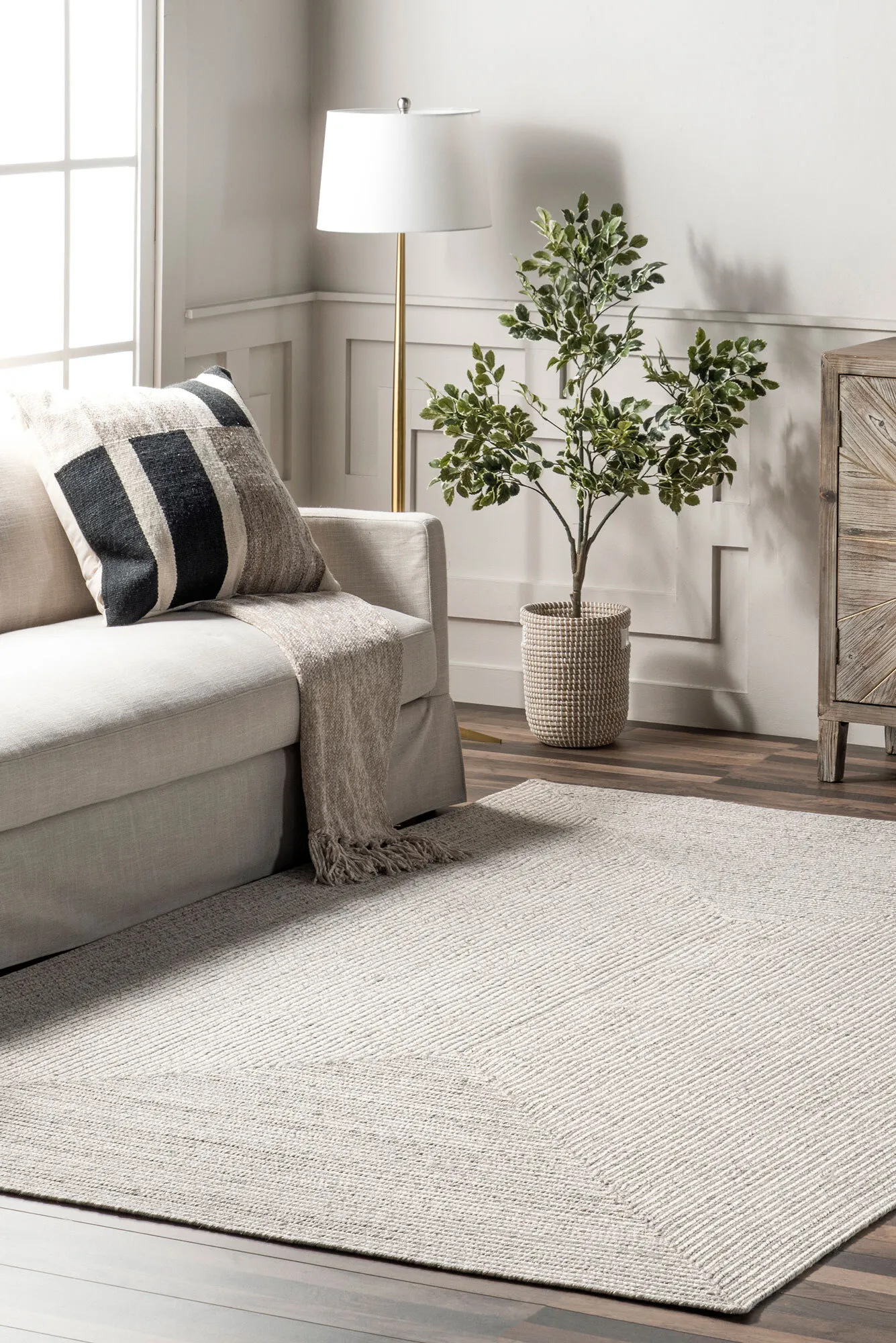 San Pietro Ivory Hand Braided Rug(Size 170 x 120cm)