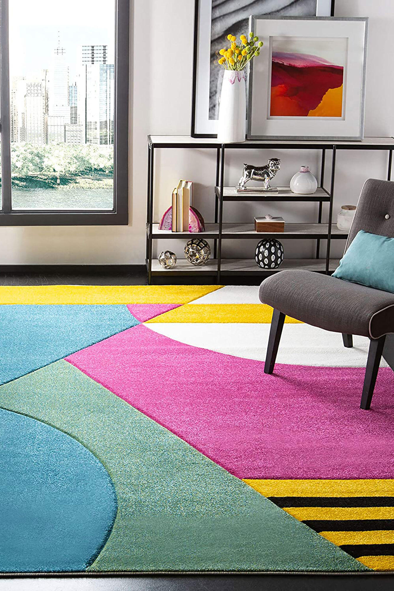 Large View Freya Modern Geometric Rug(Size 300 x 80cm) RUNNER