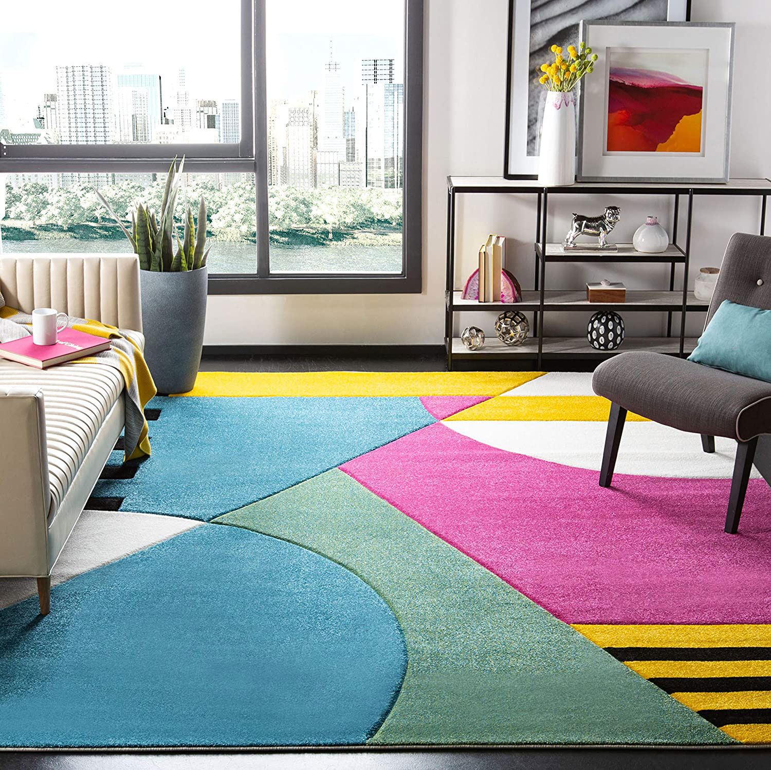 Large View Freya Modern Geometric Rug