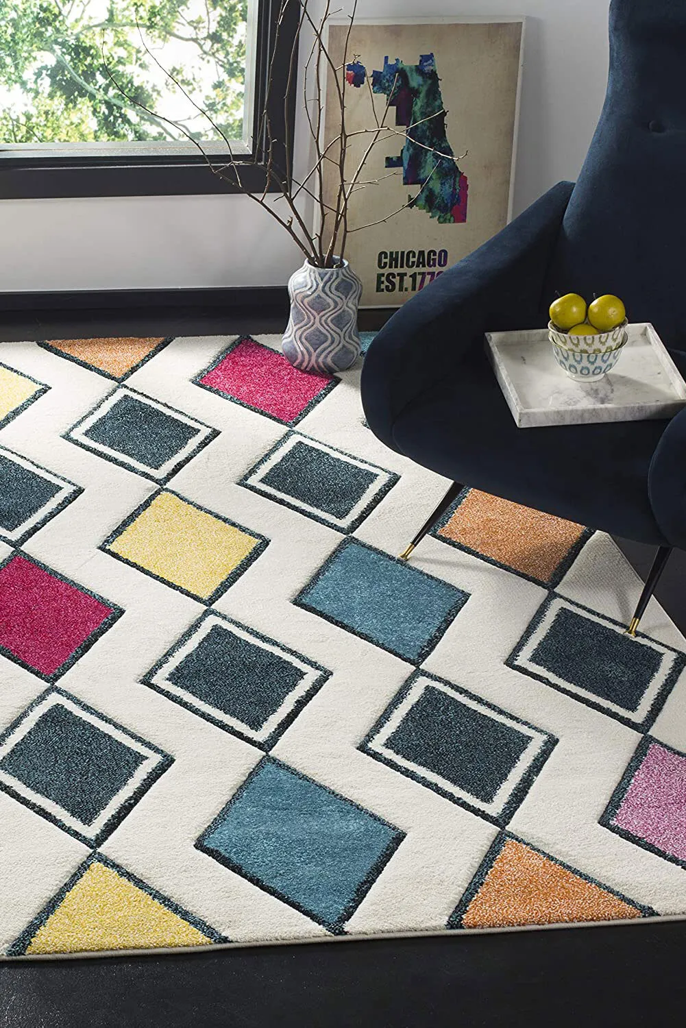 Freya Modern Harlequin Rug(Size 220 x 150cm)