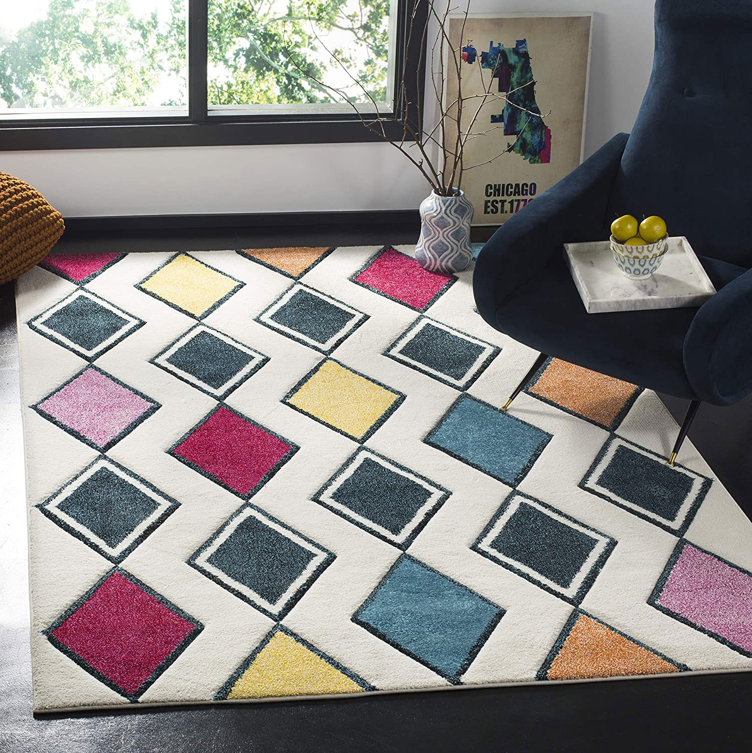 Large View Freya Modern Harlequin Rug