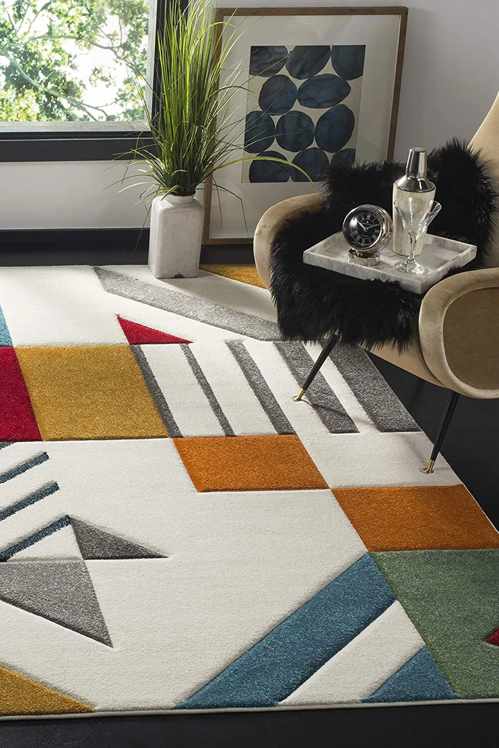 Large View Freya Modern Geometric Rug(Size 270 x 180cm)