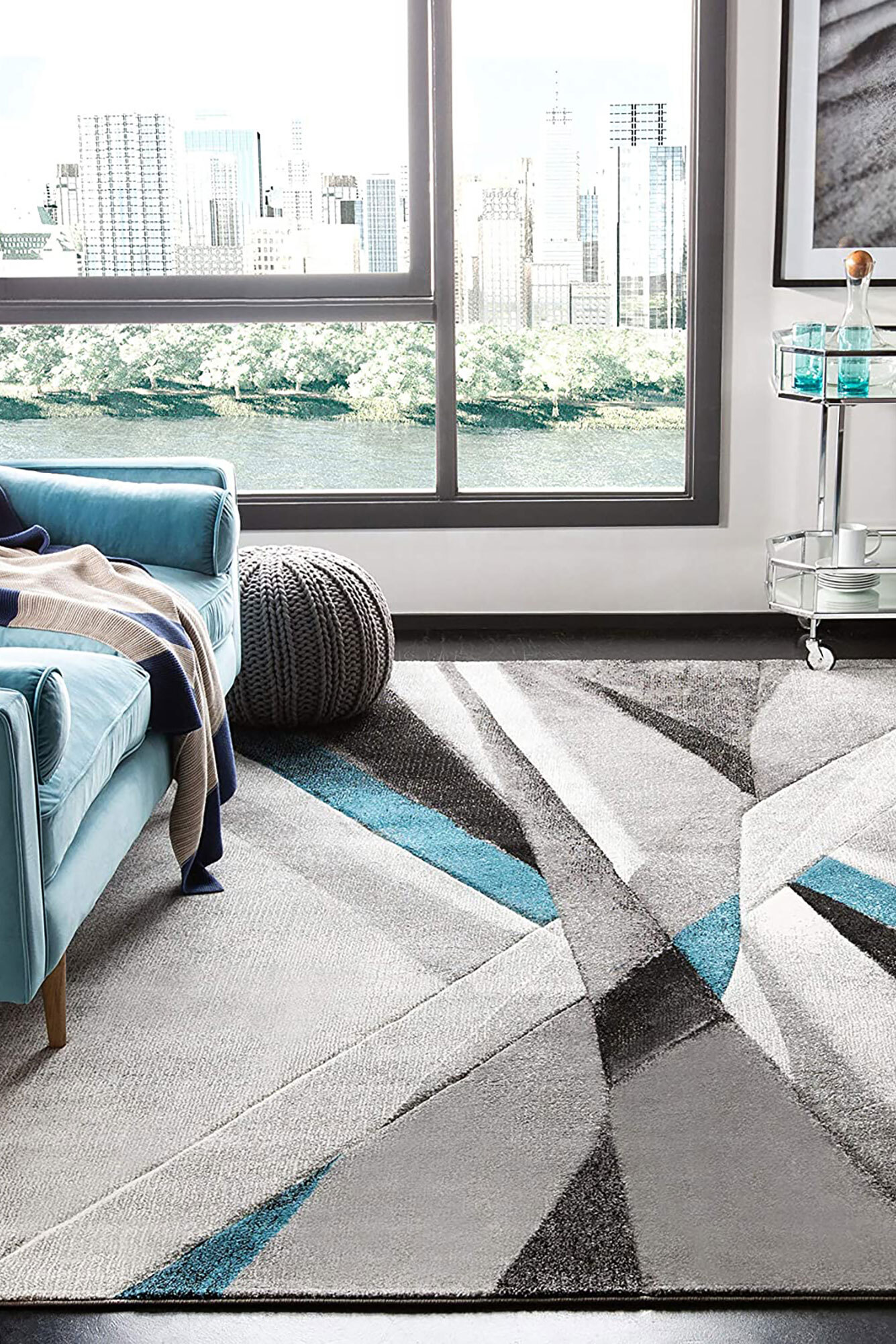 Freya Modern Carved Abstract Rug(Size 220 x 150cm)