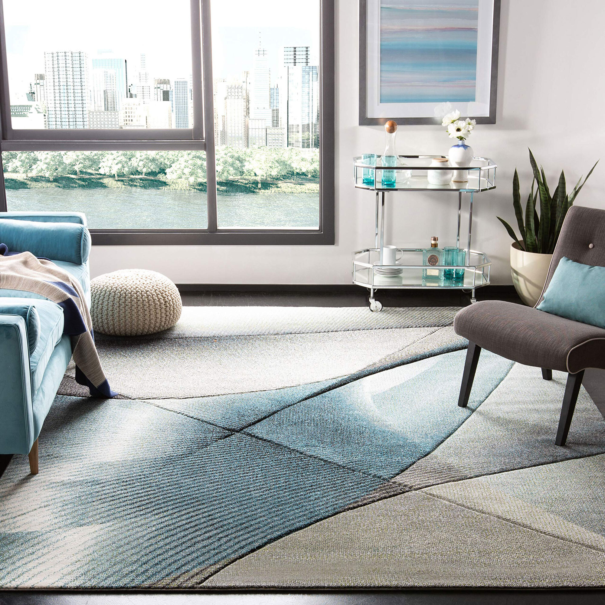 Large View Freya Wavy Modern Abstract Rug