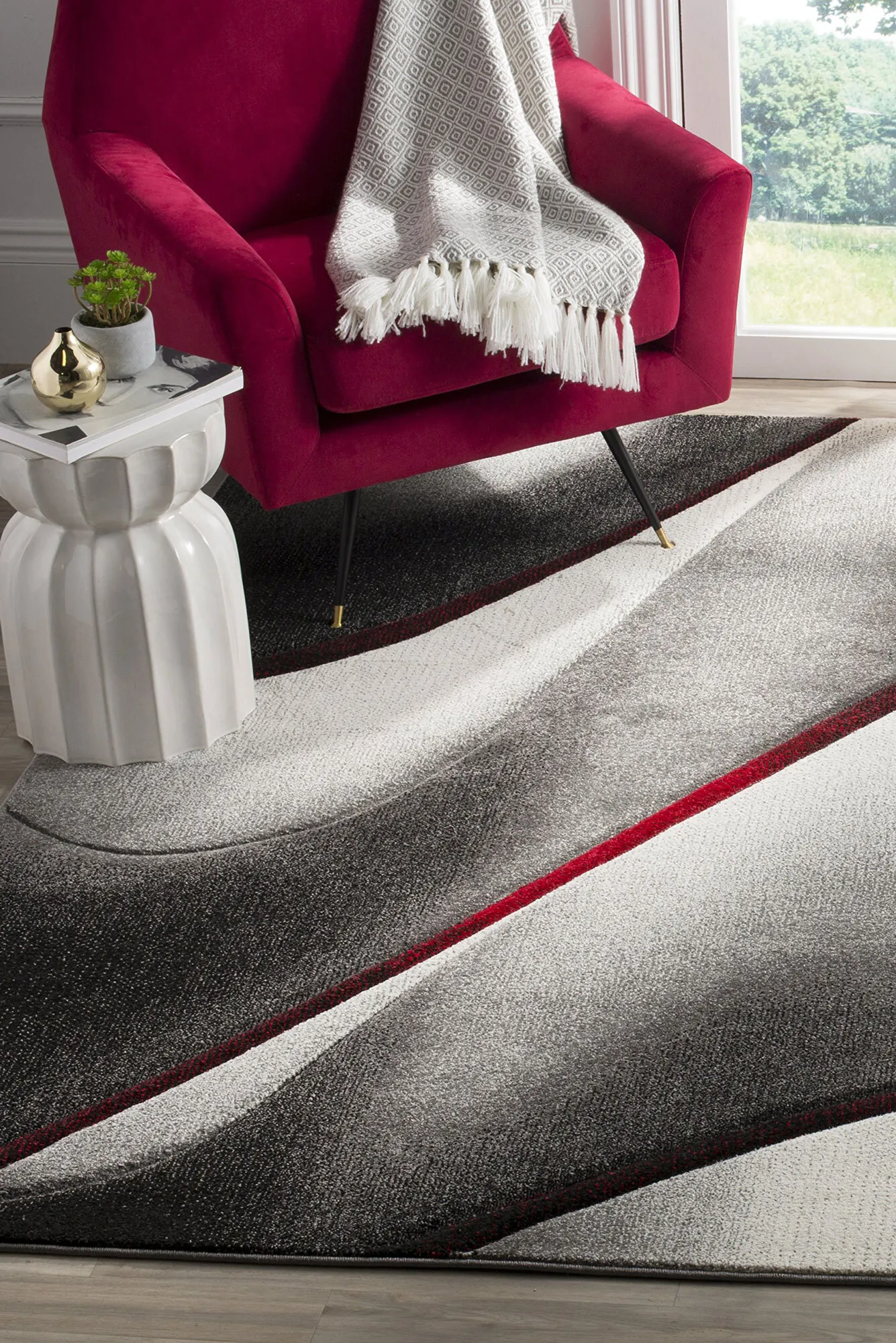 Large View Freya Modern Carved Wavy Rug(Size 270 x 180cm)