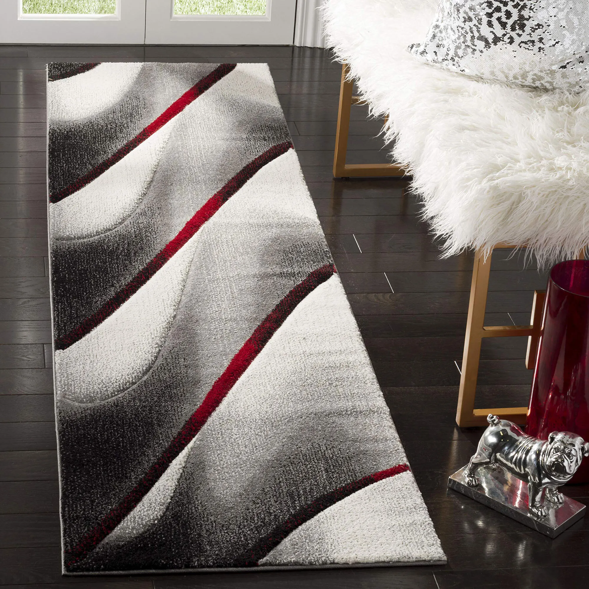 Large View Freya Modern Carved Wavy Rug