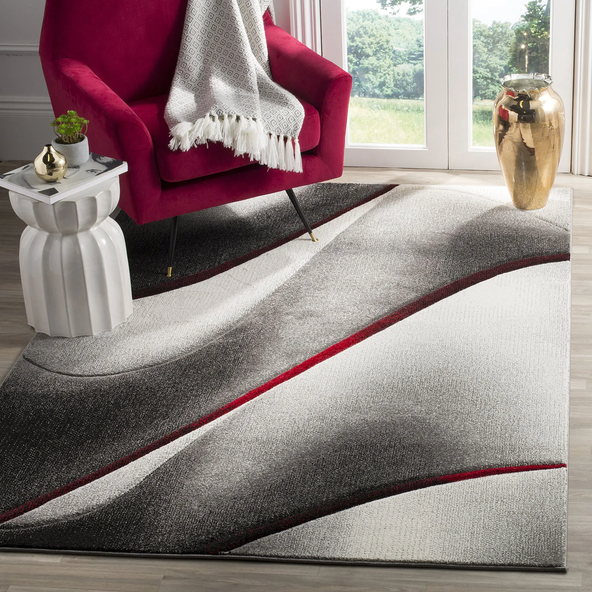 Large View Freya Modern Carved Wavy Rug