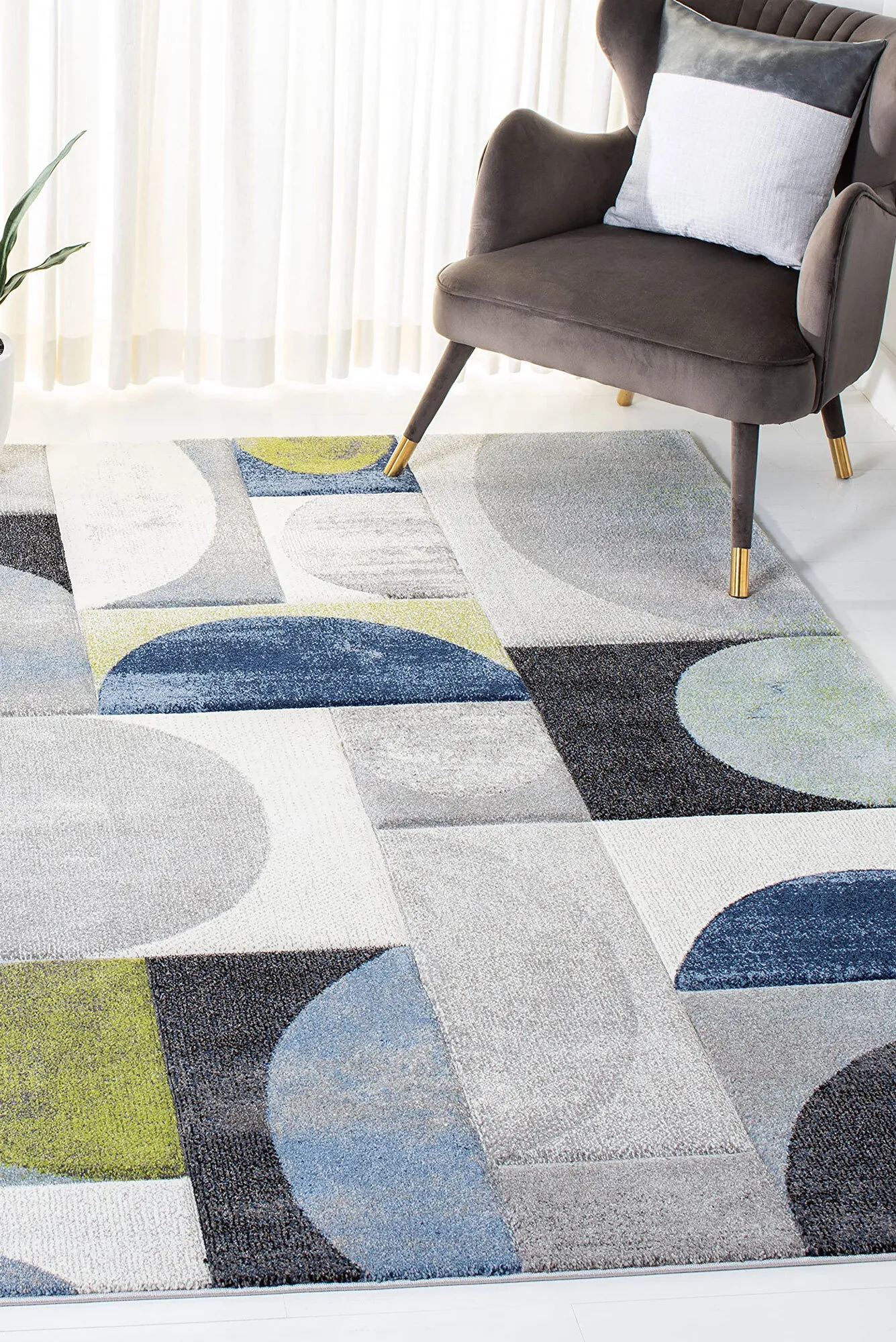 Freya Modern Circle Pattern Rug(Size 220 x 150cm)