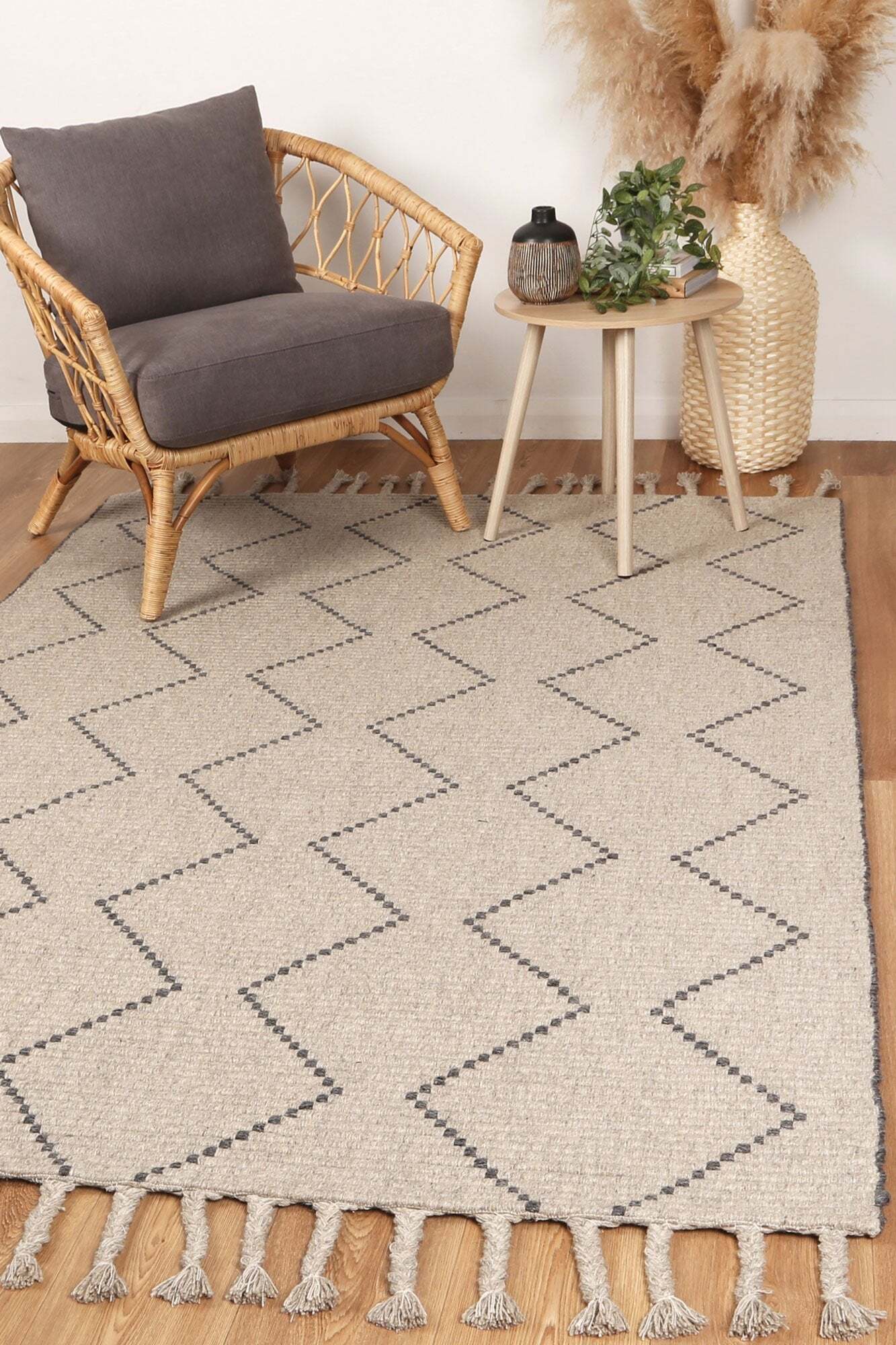 Large View Gemma Moroccan Tassel Rug(Size 230 x 160cm)