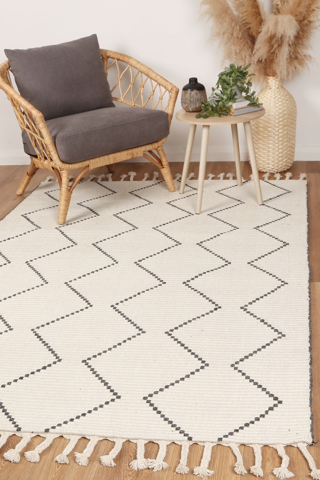 Large View Gemma Moroccan Tassel Rug(Size 230 x 160cm)