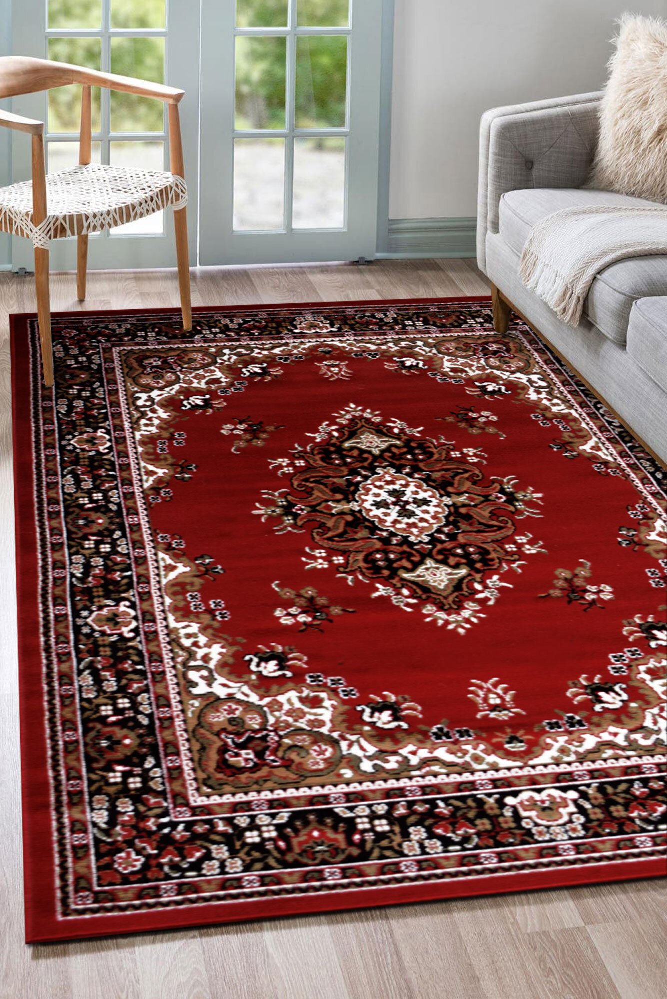 Gil Traditional Medallion Rug Red Rugs Afterpay & Zippay