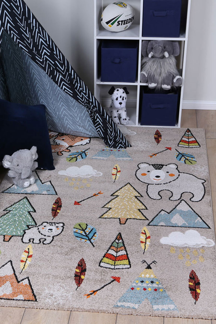 Hello Forest Animal Kids Rug(Size 170 x 120cm)