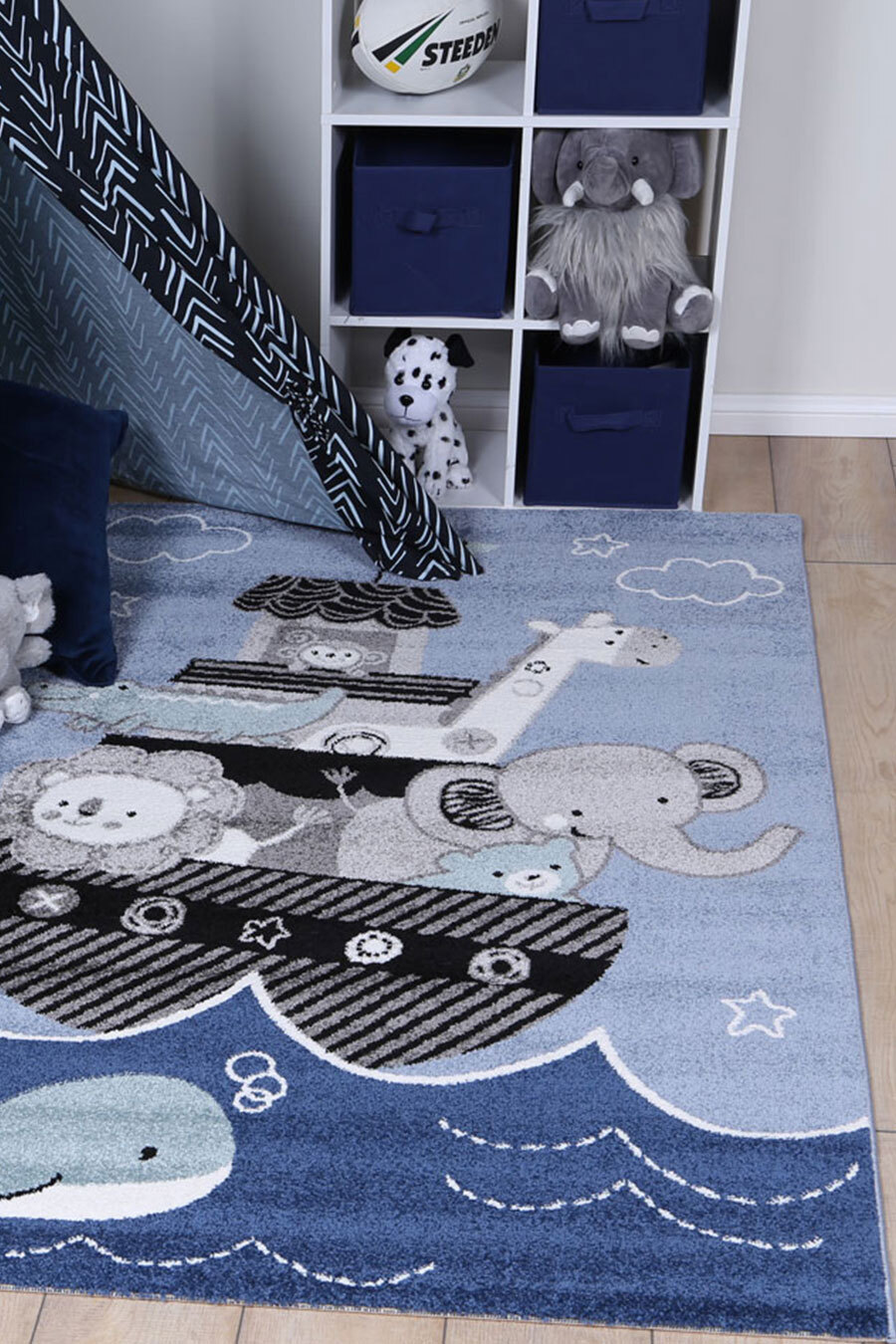 Hello Blue Ark & Animal Kids Rug(Size 170 x 120cm)