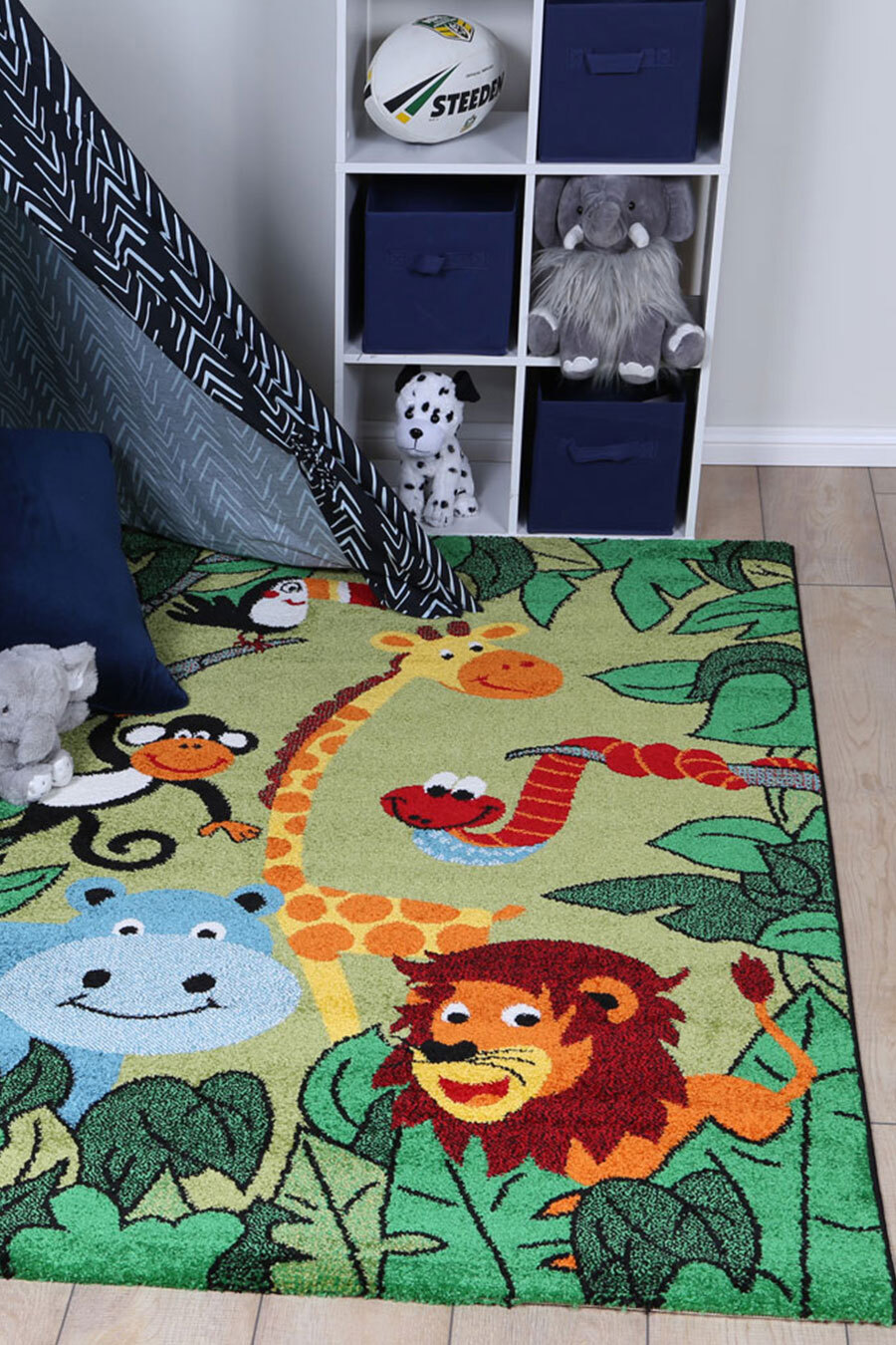 Hello Kids Jungle Animals Rug(Size 170 x 120cm)