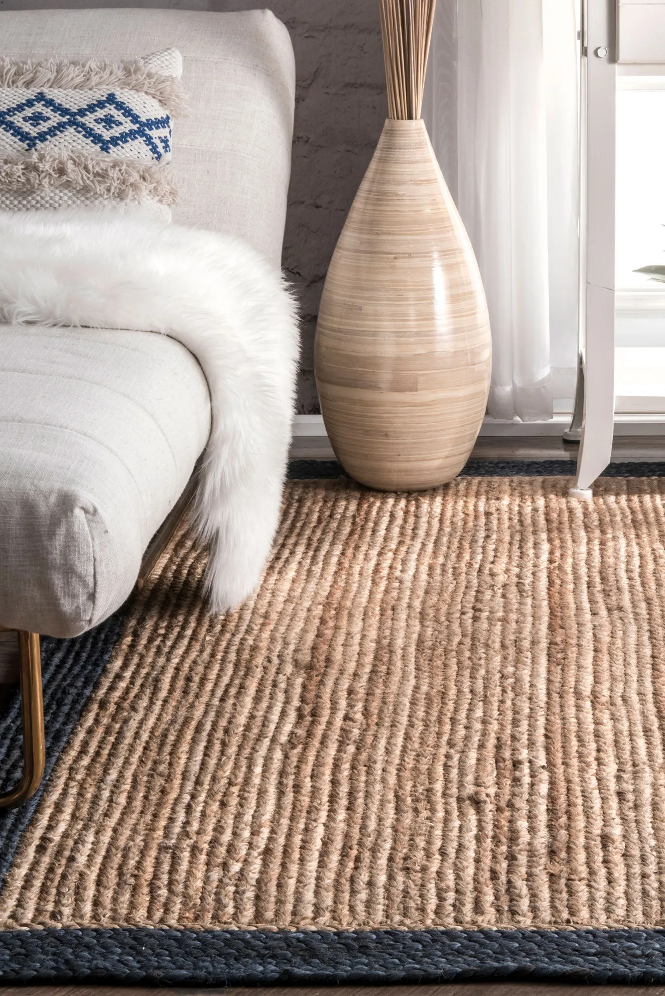 Large View Heath Hand-Woven Jute Rug(Size 220 x 150cm)