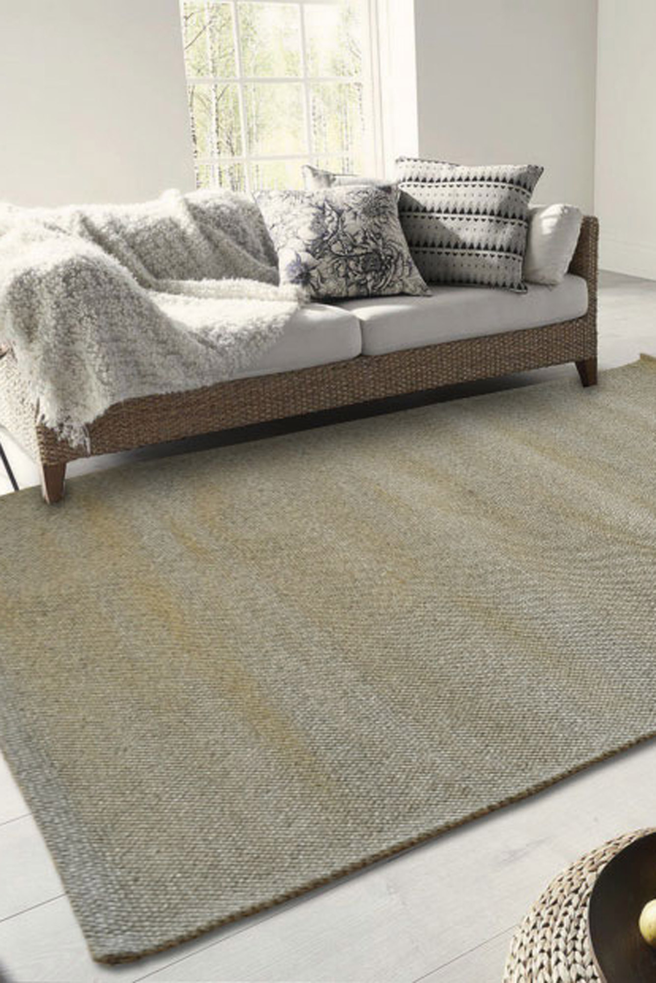 Large View Harper Plain Flatweave Wool Rug(Size 220 x 150cm)