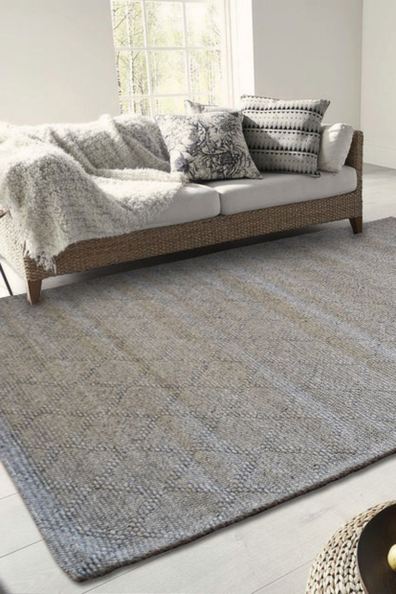 Large View Harper Wool Trellis Pattern Rug(Size 270 x 180cm)