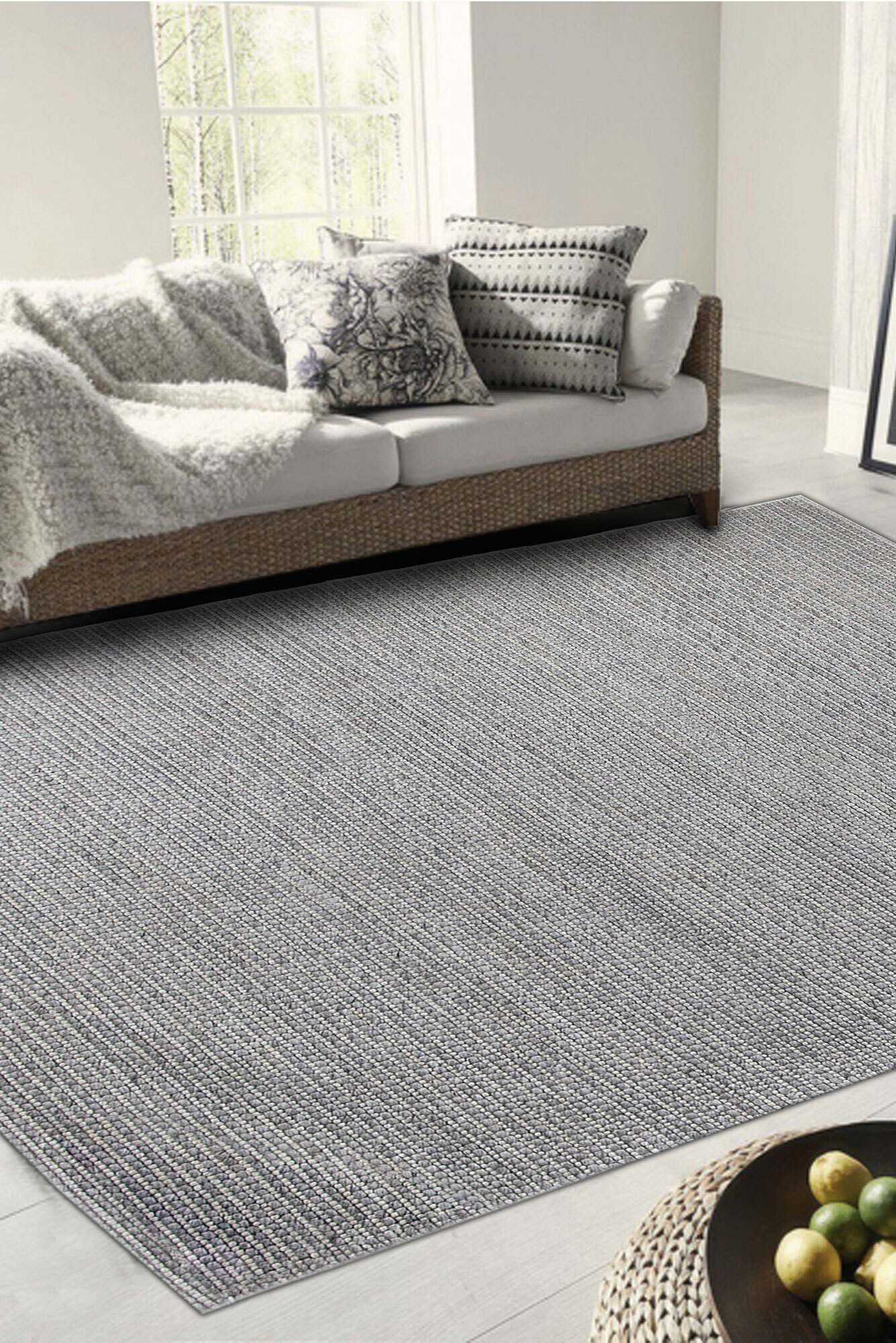 Large View Harper Plain Flatweave Wool Rug(Size 220 x 150cm)