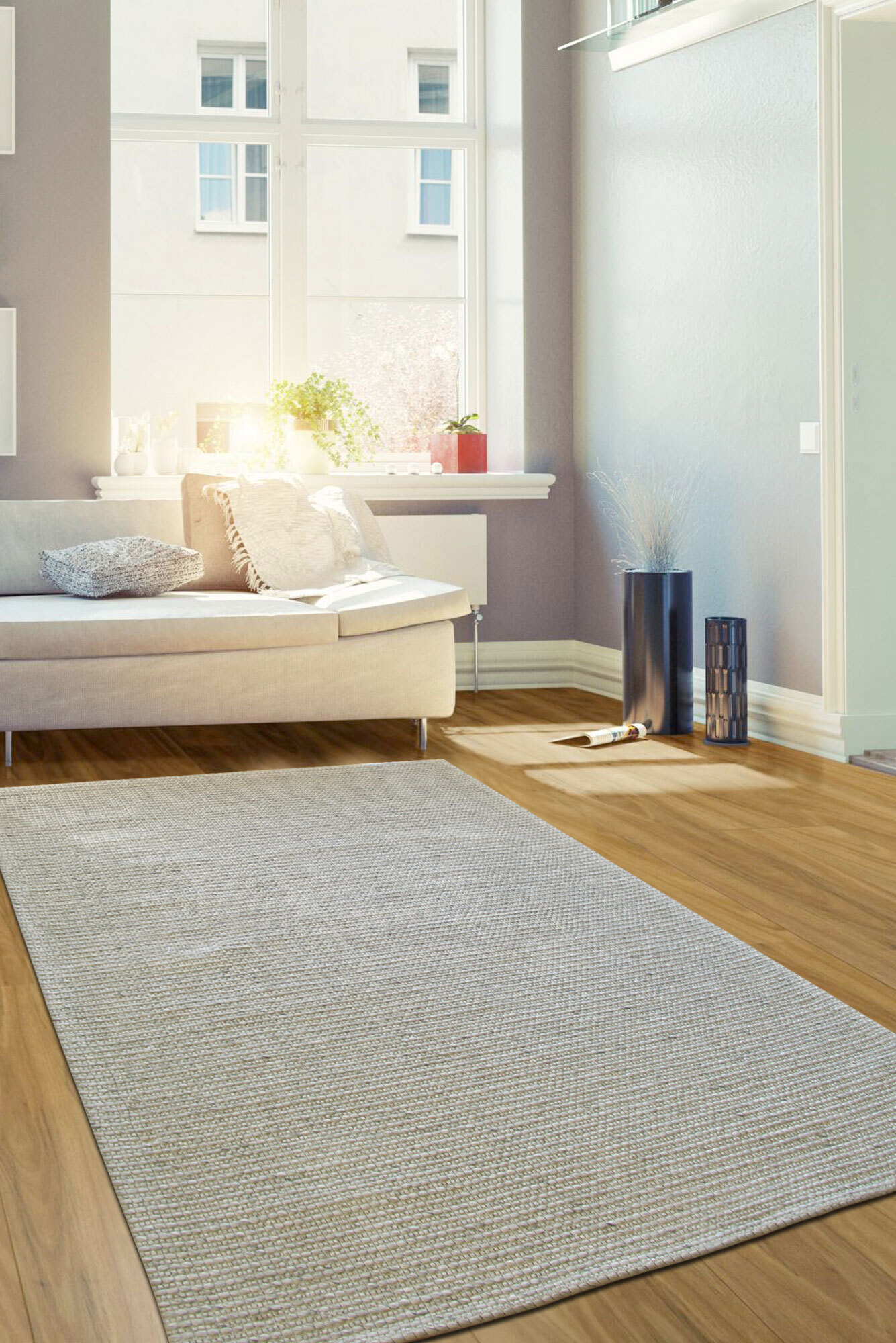 Large View Harper Plain Flatweave Wool Rug(Size 220 x 150cm)