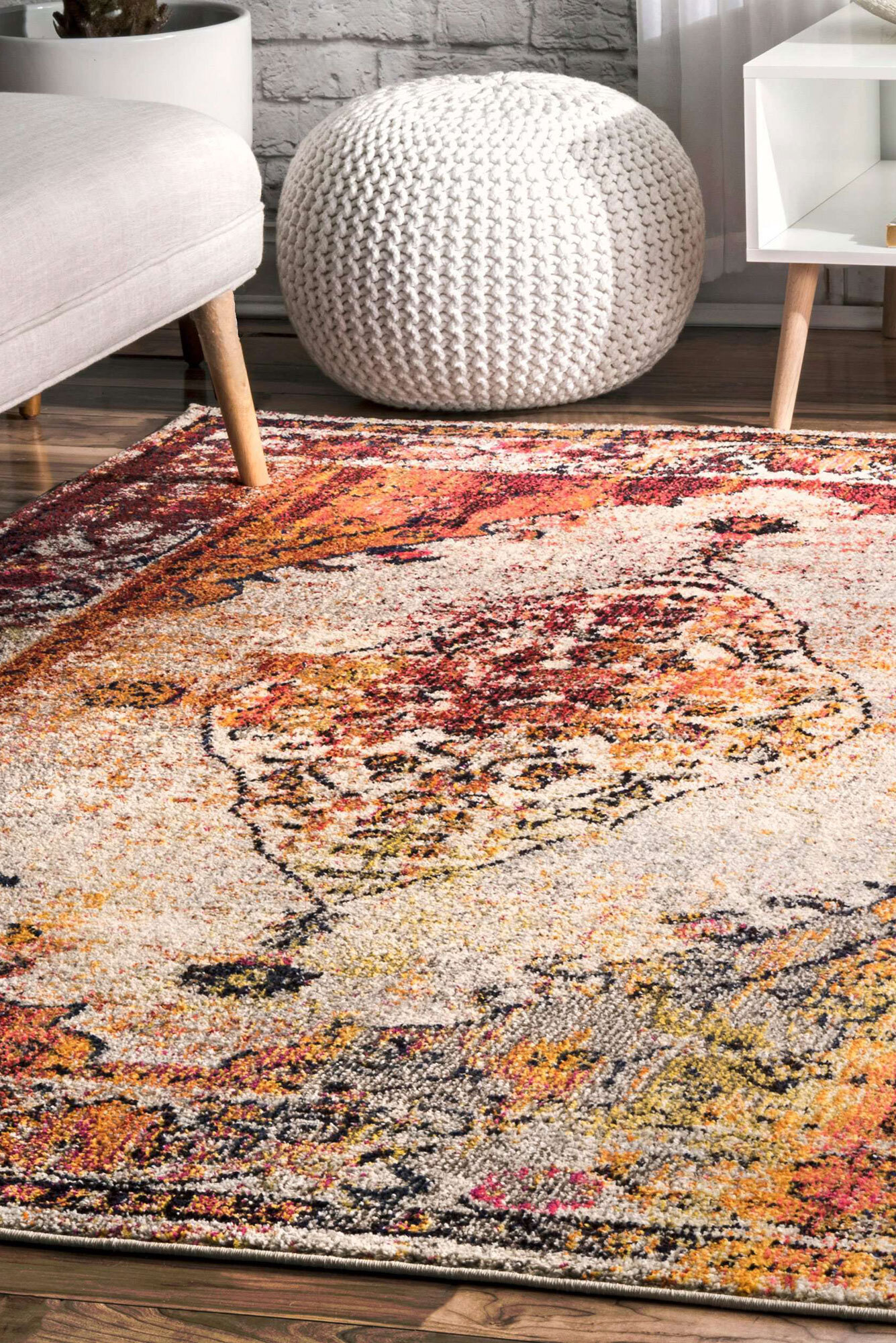 Hank Distressed Traditional Rug(Size 170 x 120cm)