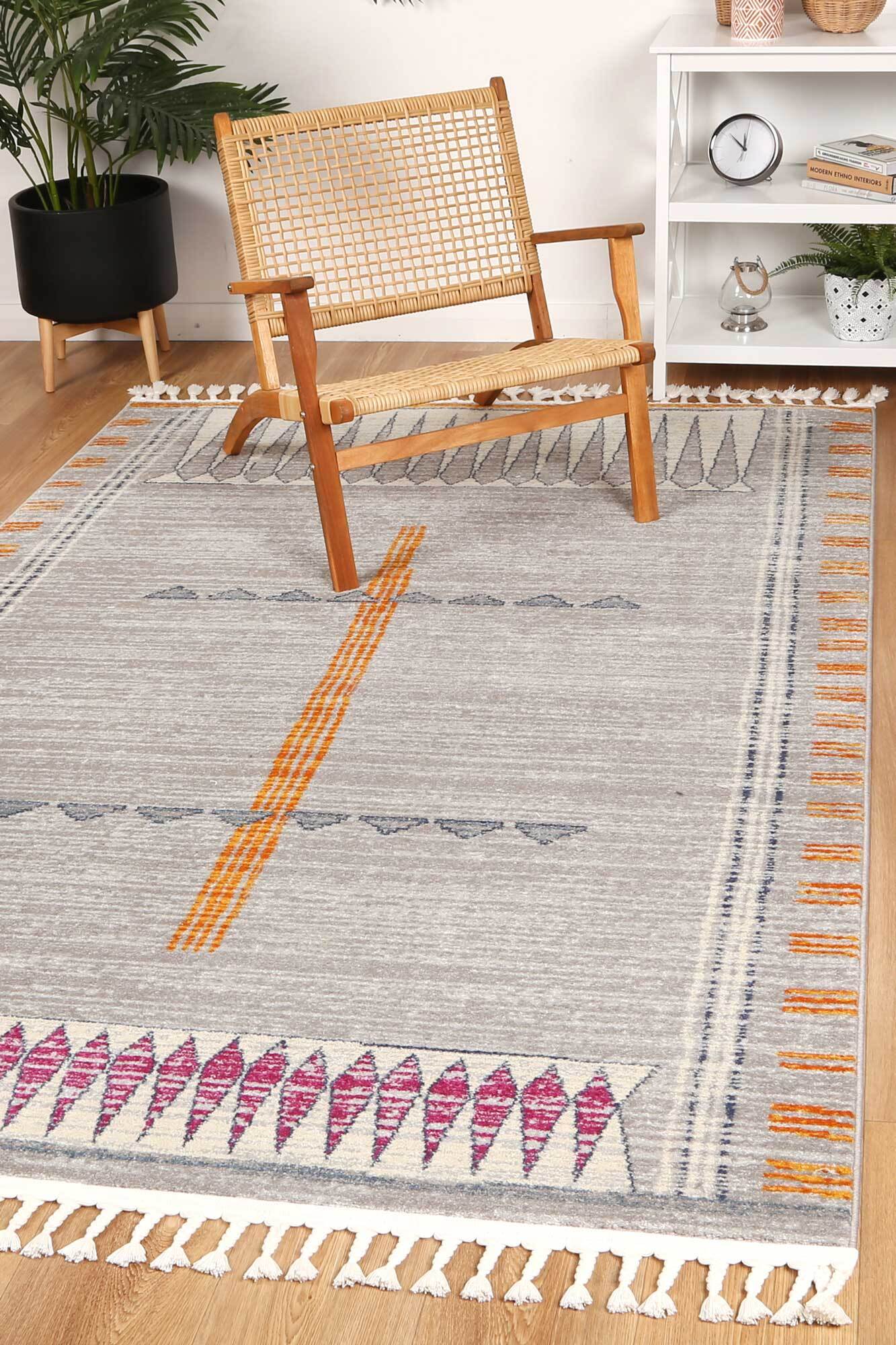 Inti Moroccan Tribal Fringed Rug(Size 230 x 160cm)