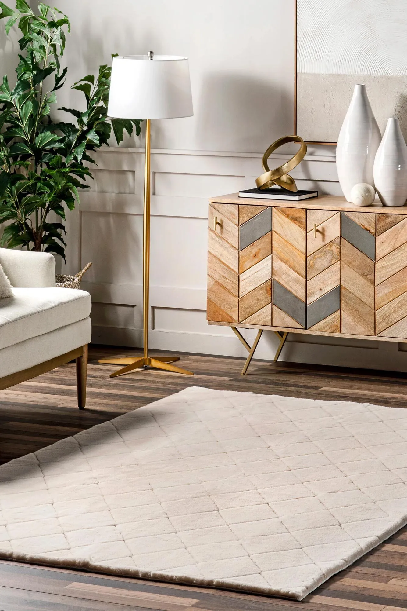 Jessa Washable Trellis Rug(Size 170 x 115cm)