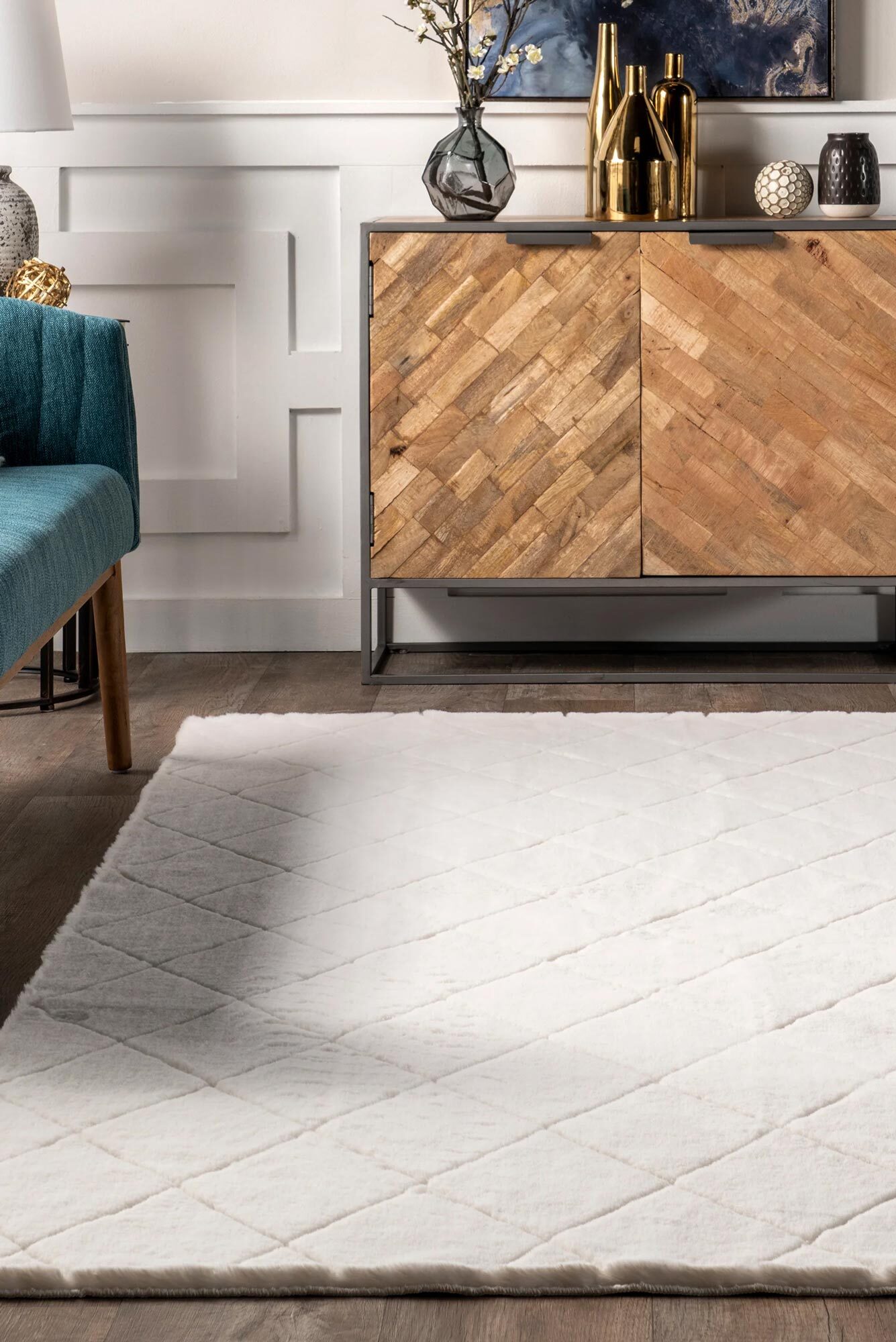 Jessa Washable Trellis Rug(Size 170 x 115cm)