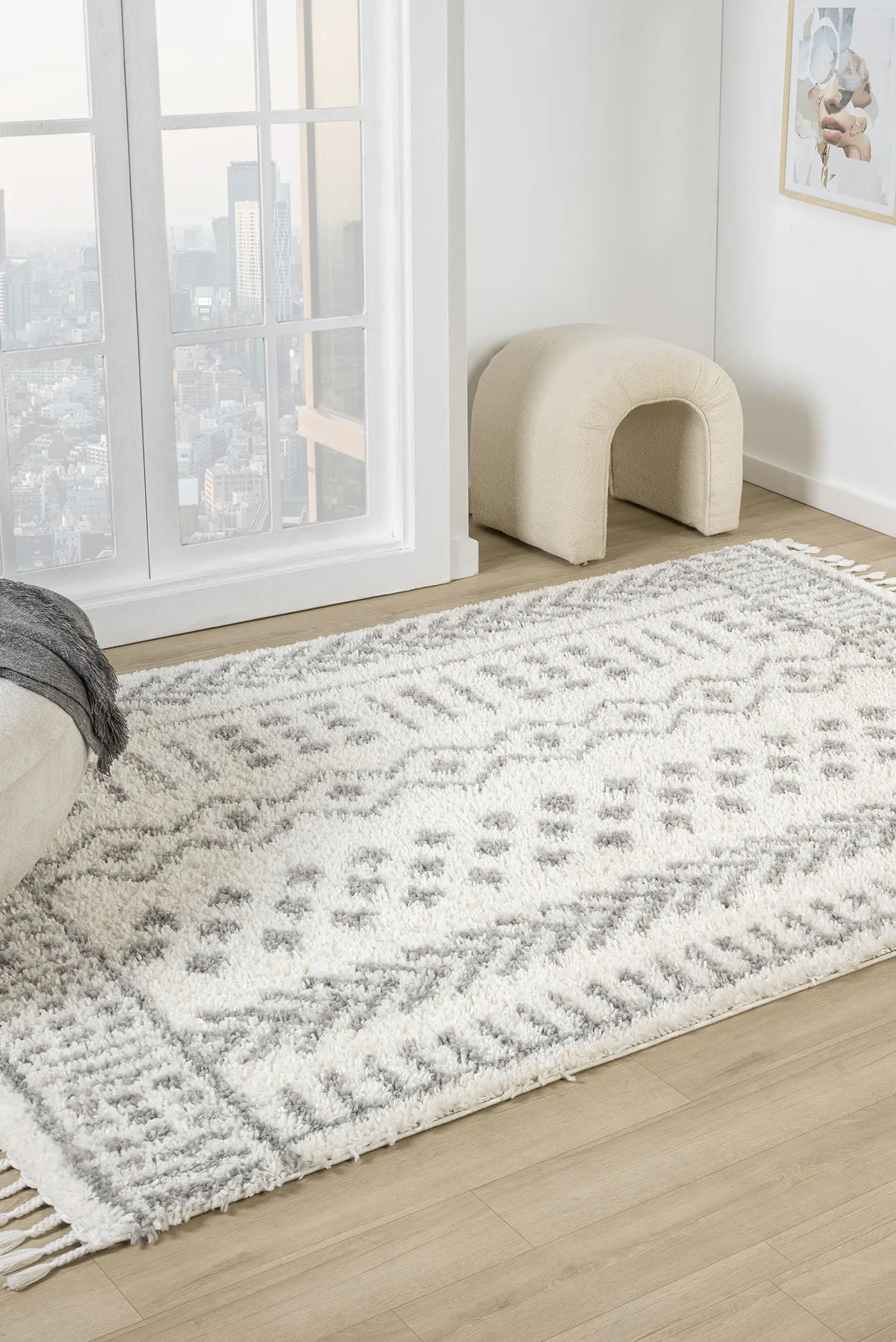 Large View Joey Moroccan Shaggy Rug(Size 230 x 160cm)