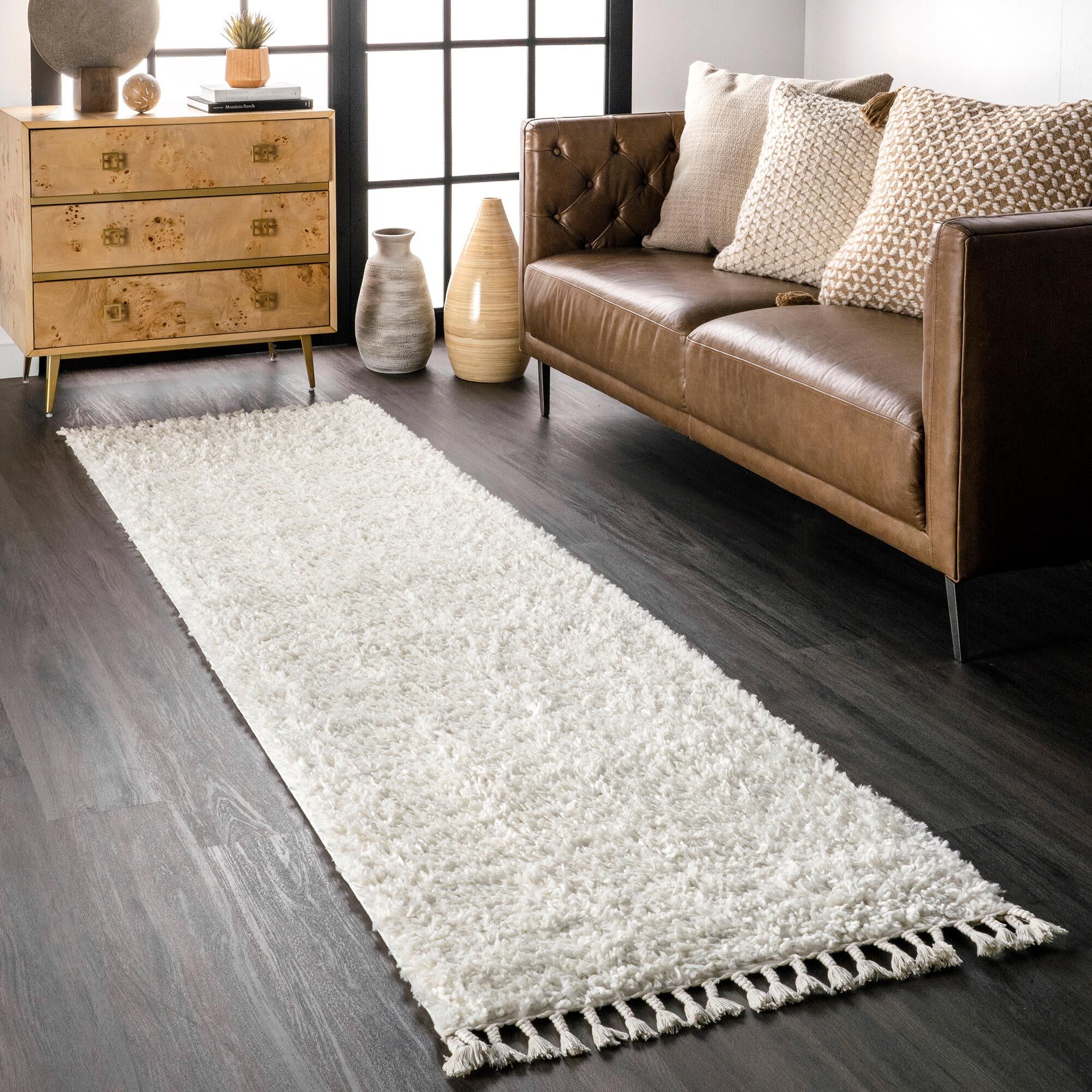 Joey Plain Cream Shaggy Rug