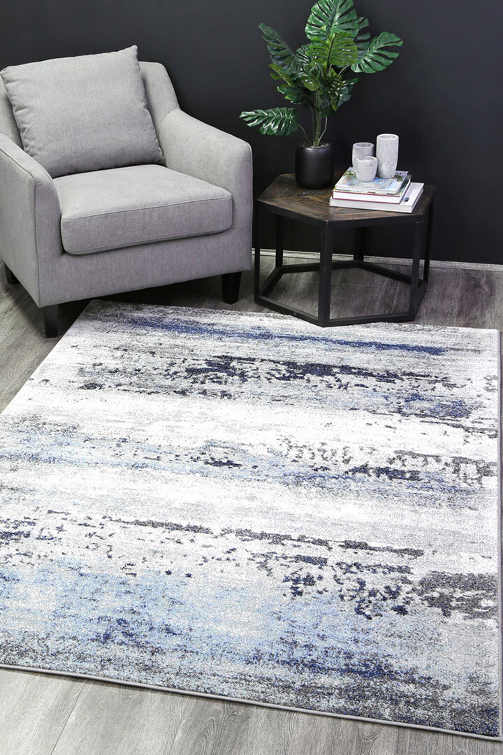 Juliet Blue Modern Abstract Rug(Size 225 x 155cm) 