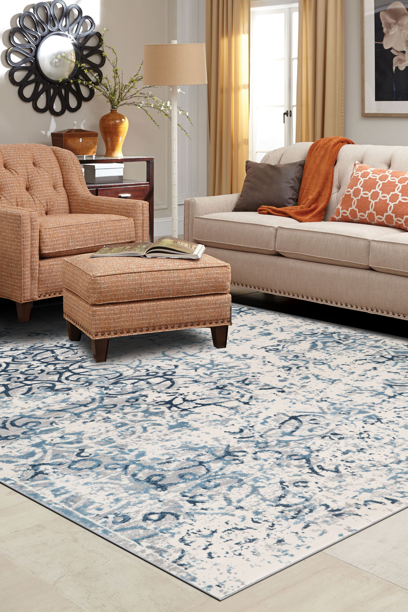 Large View Kyra Contemporary Abstract Rug(Size 170 x 120cm)