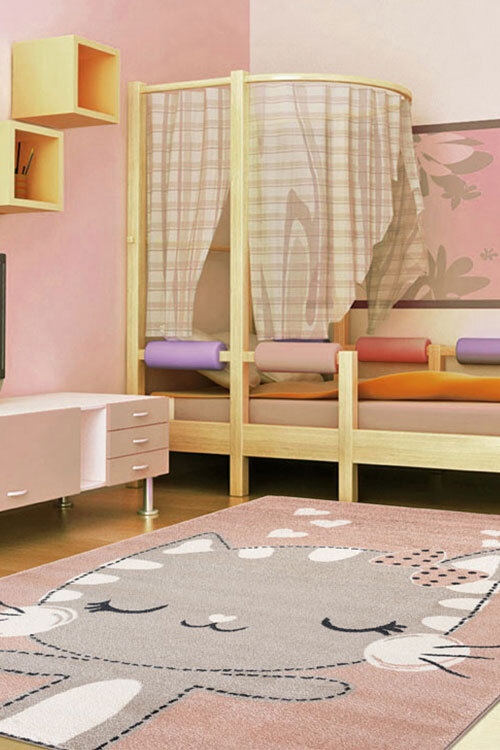 Kade Pink Kitty Cat Kids Rug(Size 170 x 120cm)