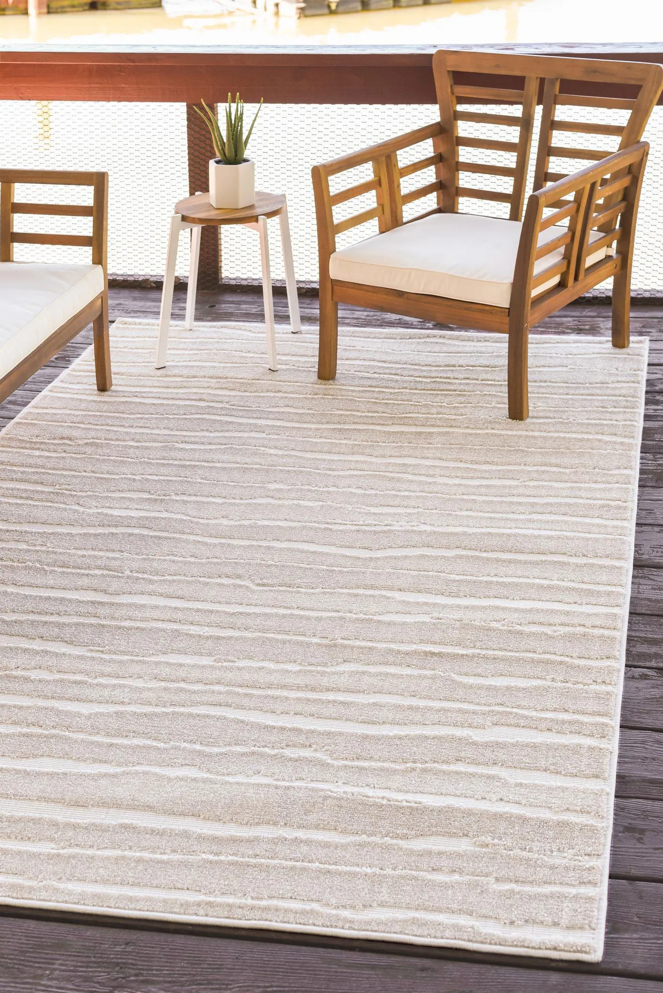 Ken Indoor Outdoor Striped Rug(Size 235 x 160cm)