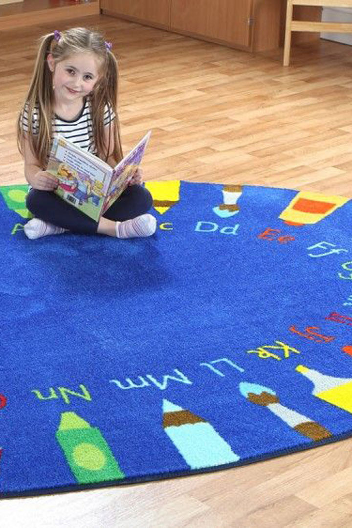 Kids Alphabet Pencil Rug(Size 200 x 200cm) ROUND