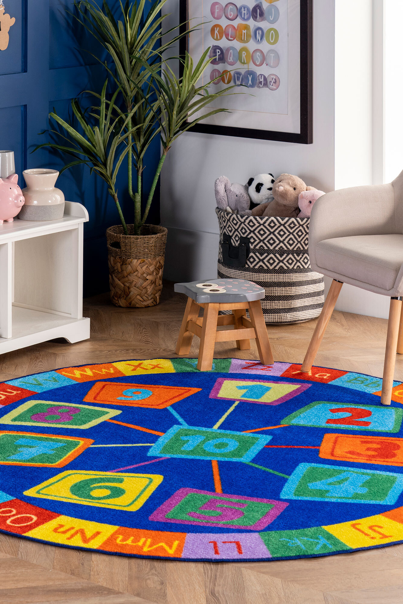 Kids ABC & Numbers Round Rug(Size 200 x 200cm) ROUND