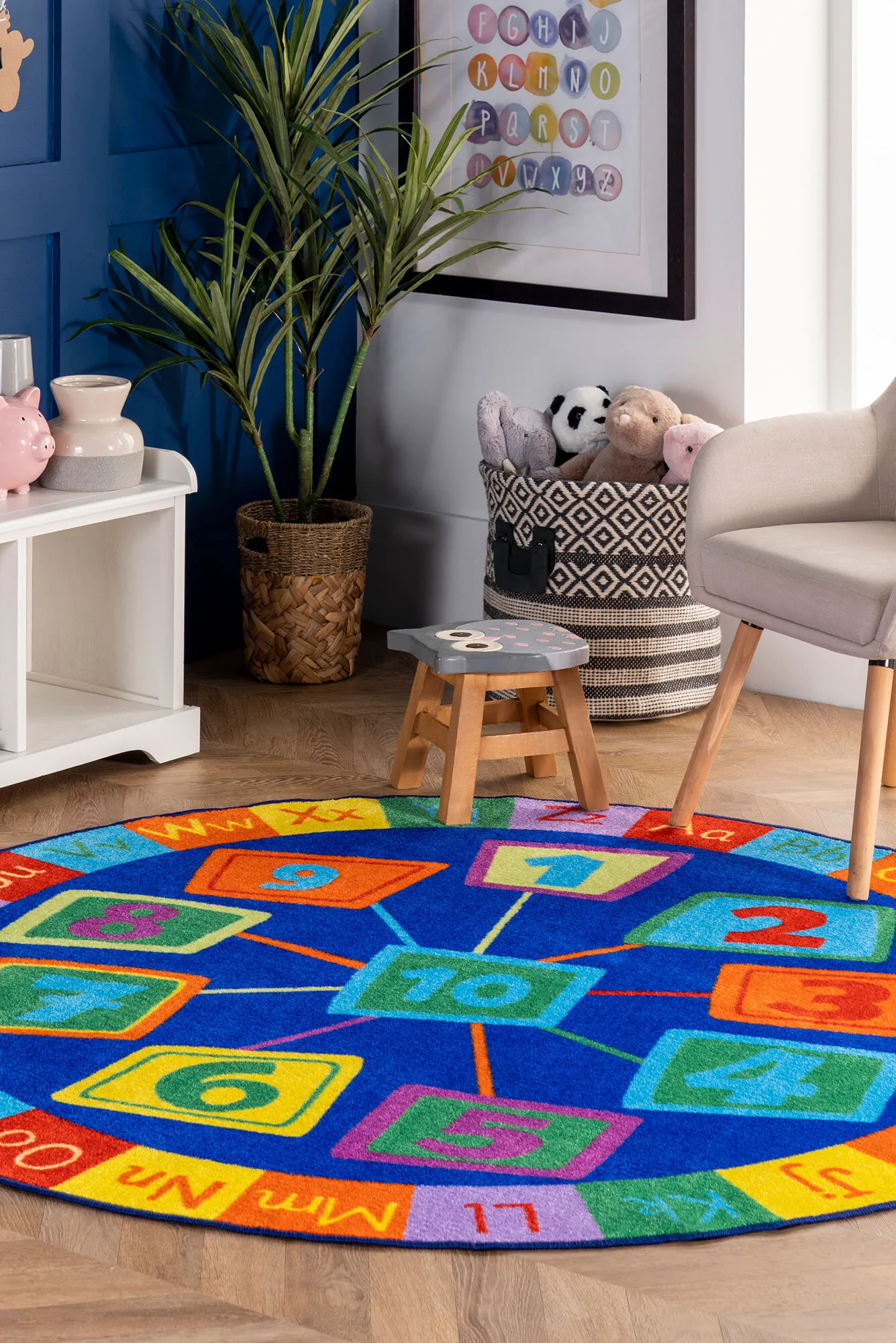 Large View Kids ABC & Numbers Round Rug(Size 200 x 200cm) ROUND