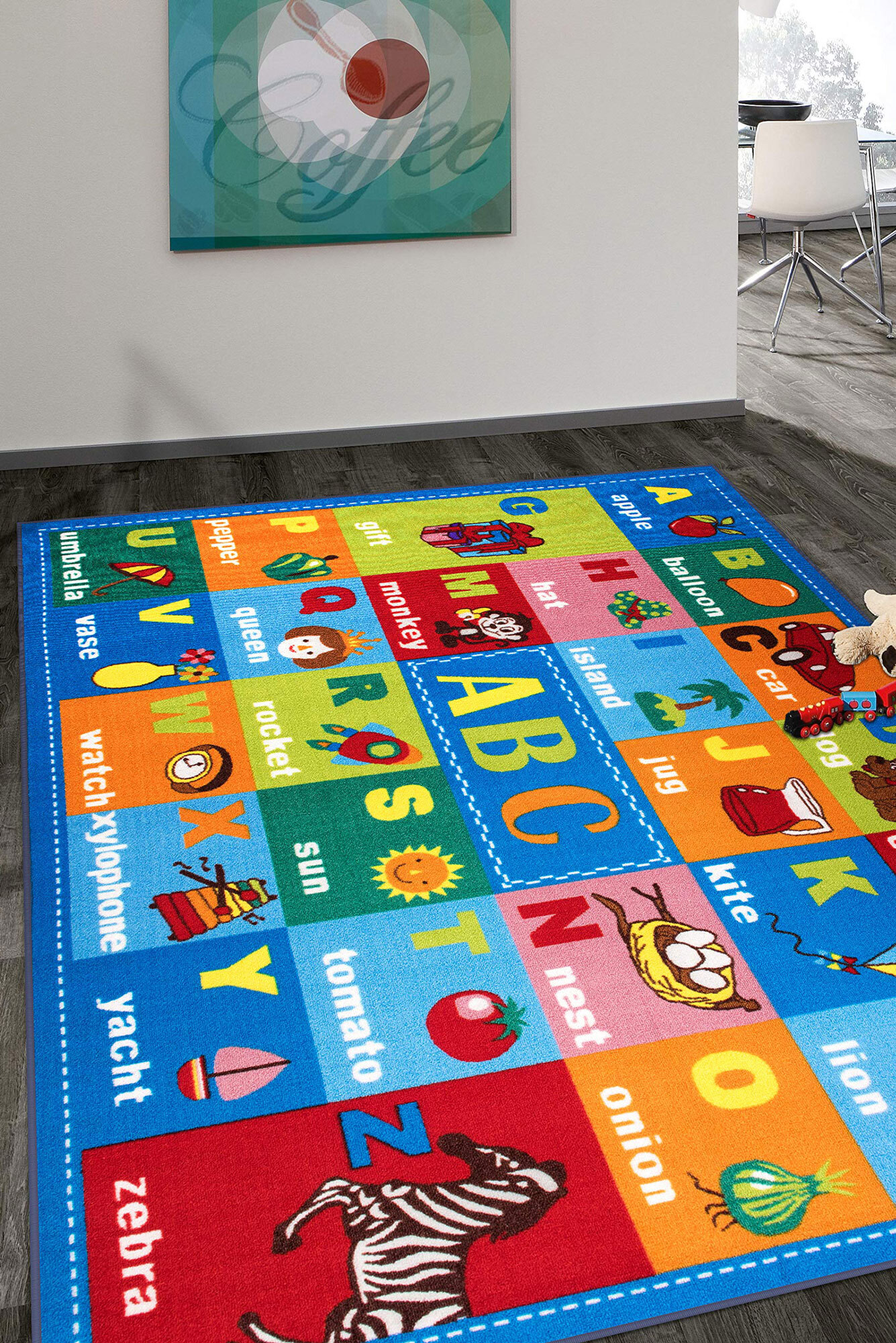 Kids Alphabet Pictures Rug(Size 200 x 133cm)