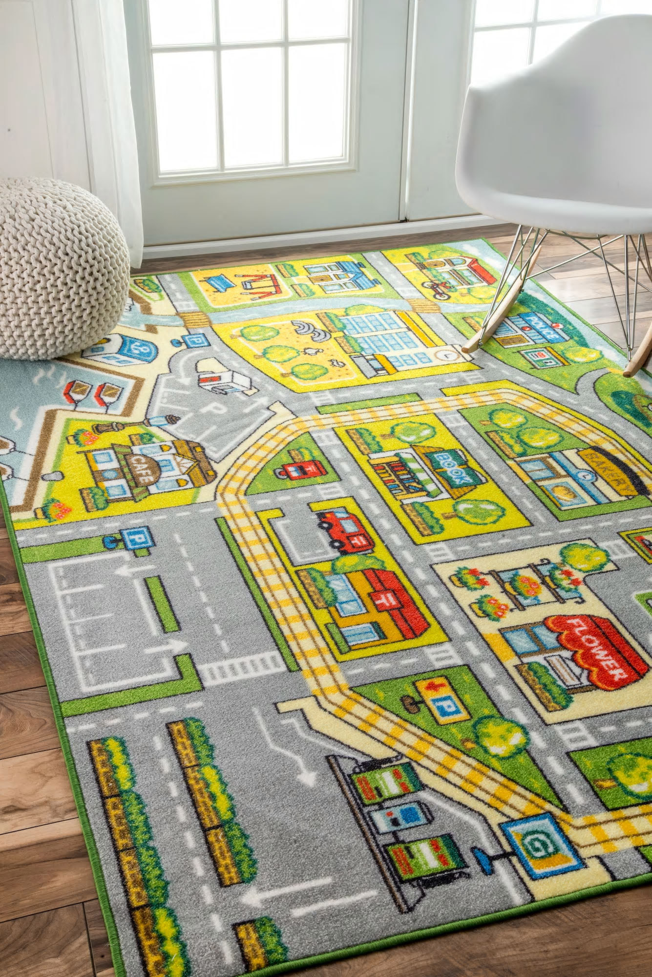 Large View Kids Car Road Town Play Rug(Size 150 x 100cm)