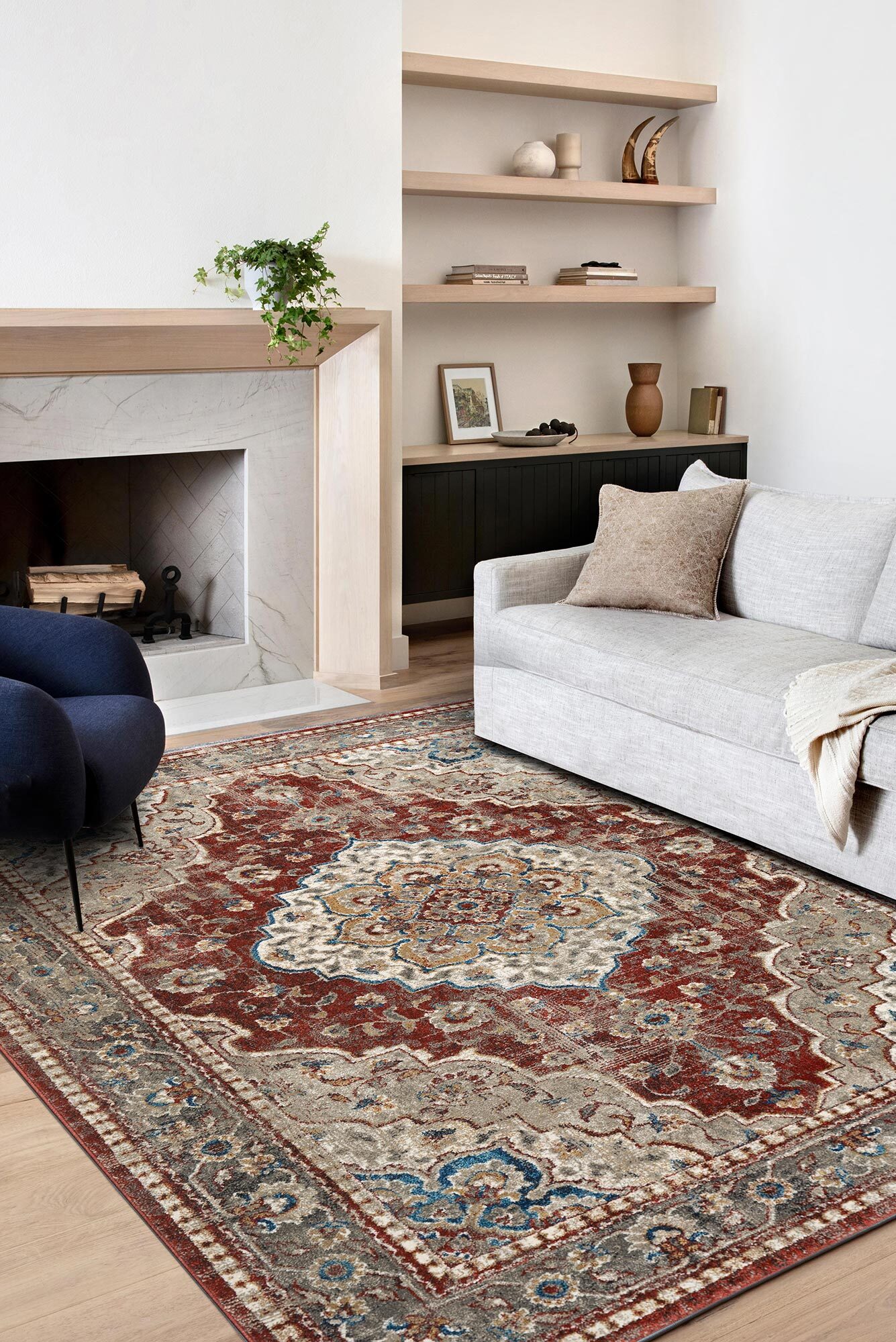 Kabir Traditional Medallion Rug(Size 290 x 200cm)