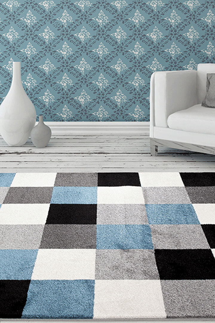 Large View Lilly Sqaure Pattern Rug(Size 230 x 160cm)