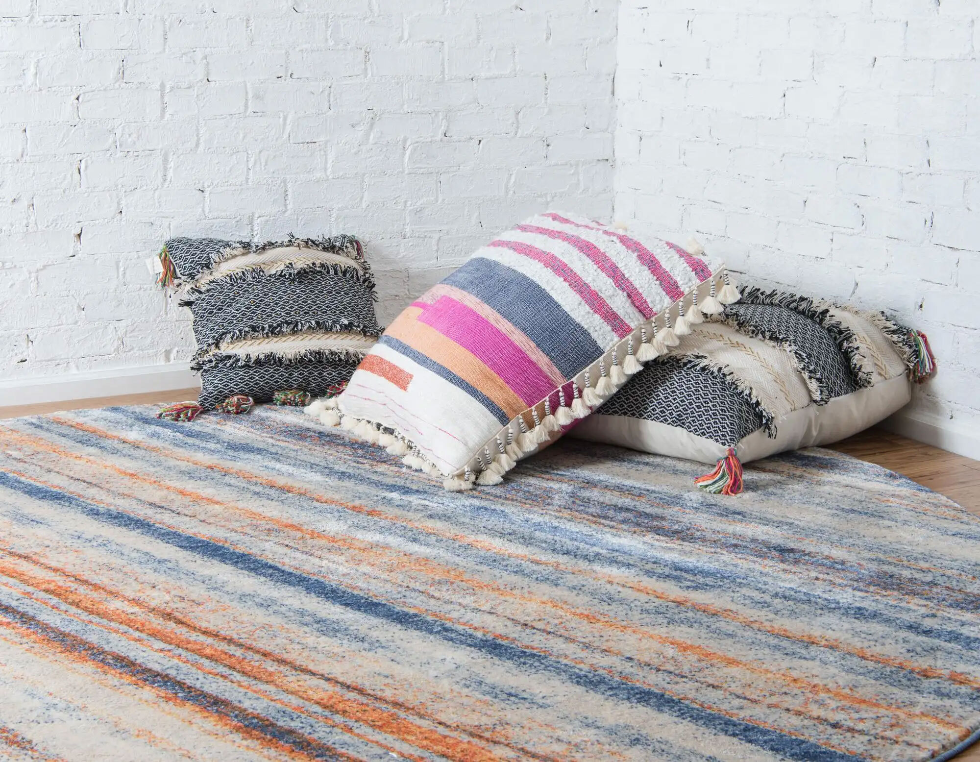 Large View Lisa Contemporary Striped Rug