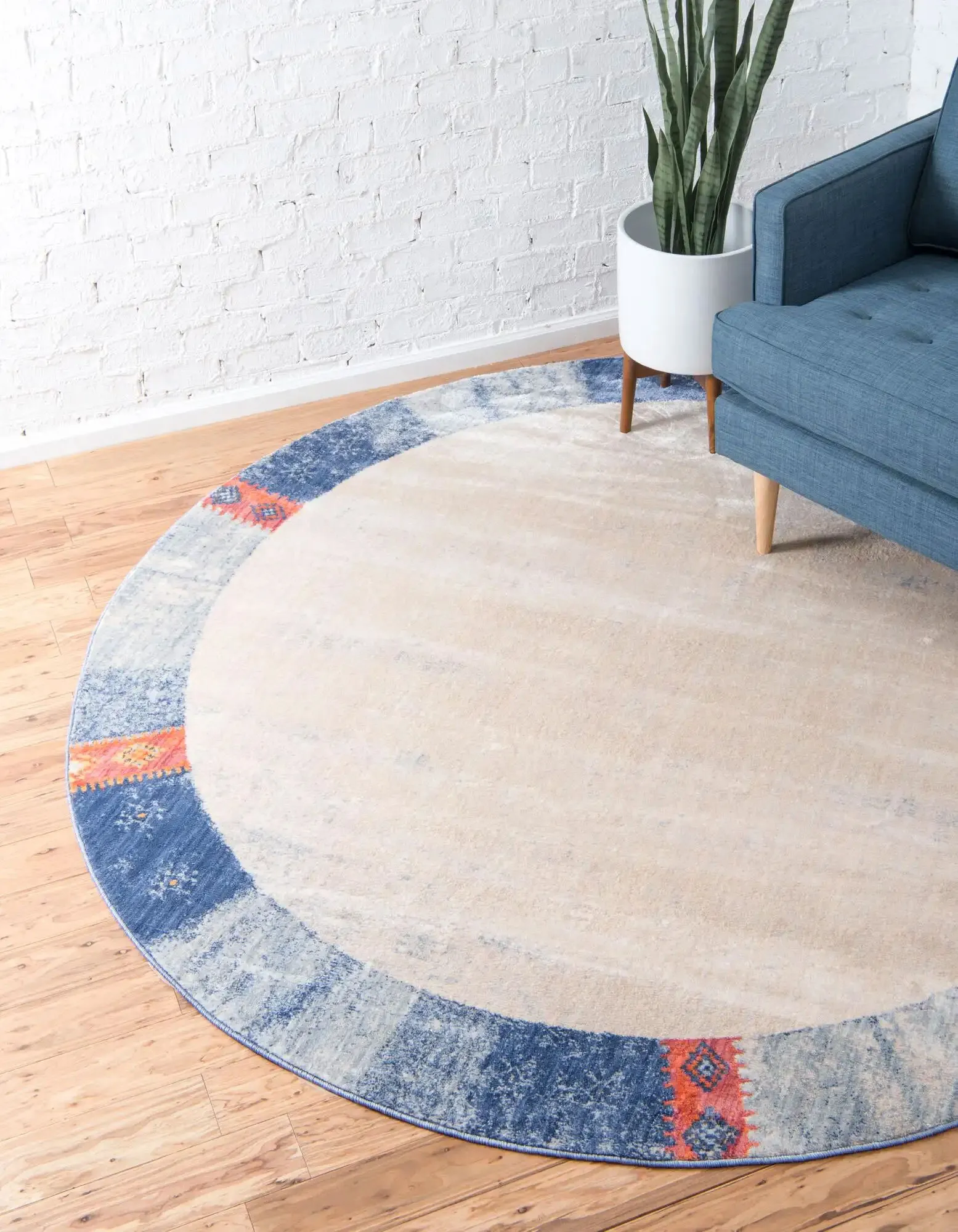 Large View Lisa Contemporary Border Rug