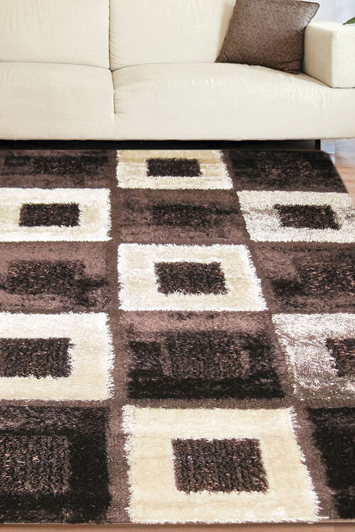 Logan Square Pattern Shaggy Rug(Size 170 x 120cm)