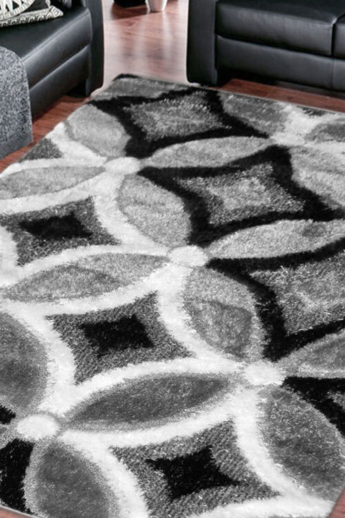 Large View Logan Modern Grey Shaggy Rug(Size 170 x 120cm)