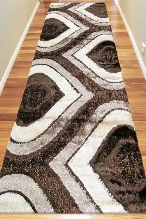 Logan Modern Brown Shaggy Rug(Size 300 x 80cm) RUNNER