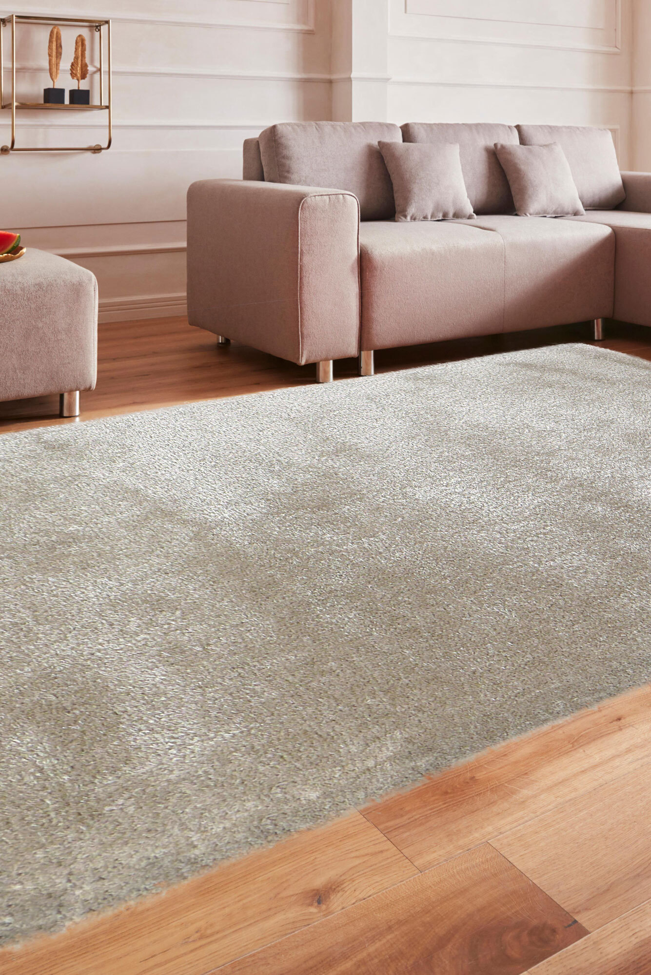 Large View Luxe Thick Plain Shaggy Rug(Size 170 x 110cm)